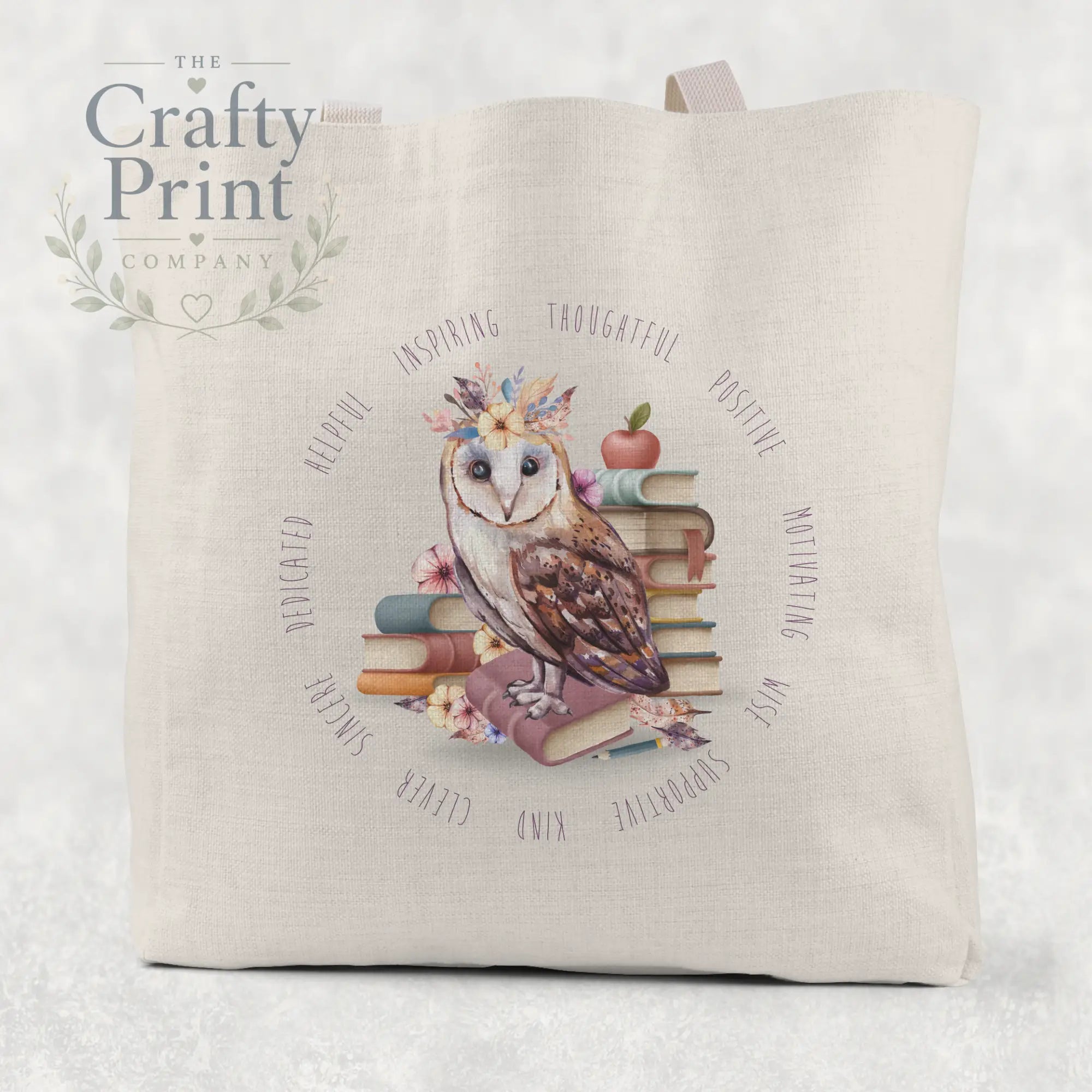 Owl Books Teacher Tote / Goodie Bag - Small 21cm x 26cm