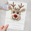 Patchwork Yarn Crochet Look Reindeer Sublimation Print