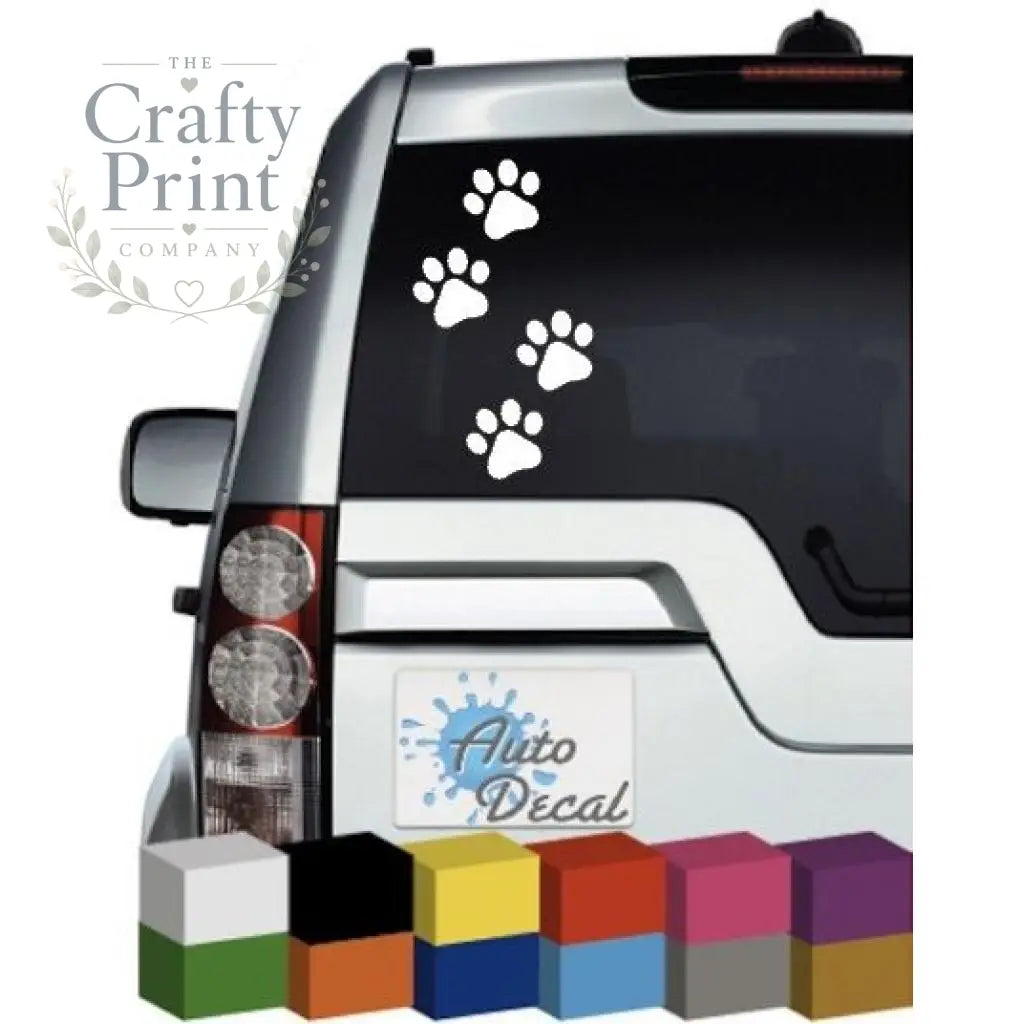 Paw Prints (x 4) Vinyl Car Sticker - Bumper Stickers