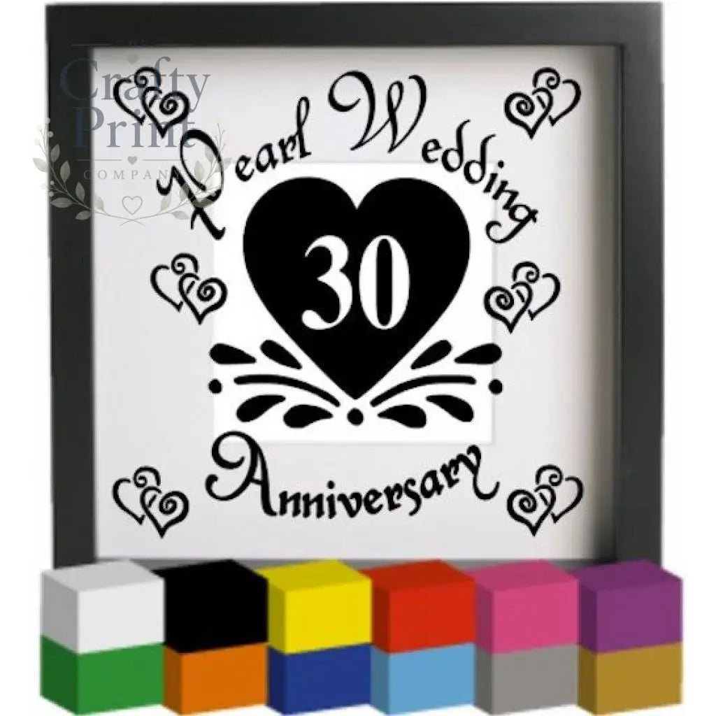 Pearl Wedding Anniversary Vinyl Decal Sticker - Decorative