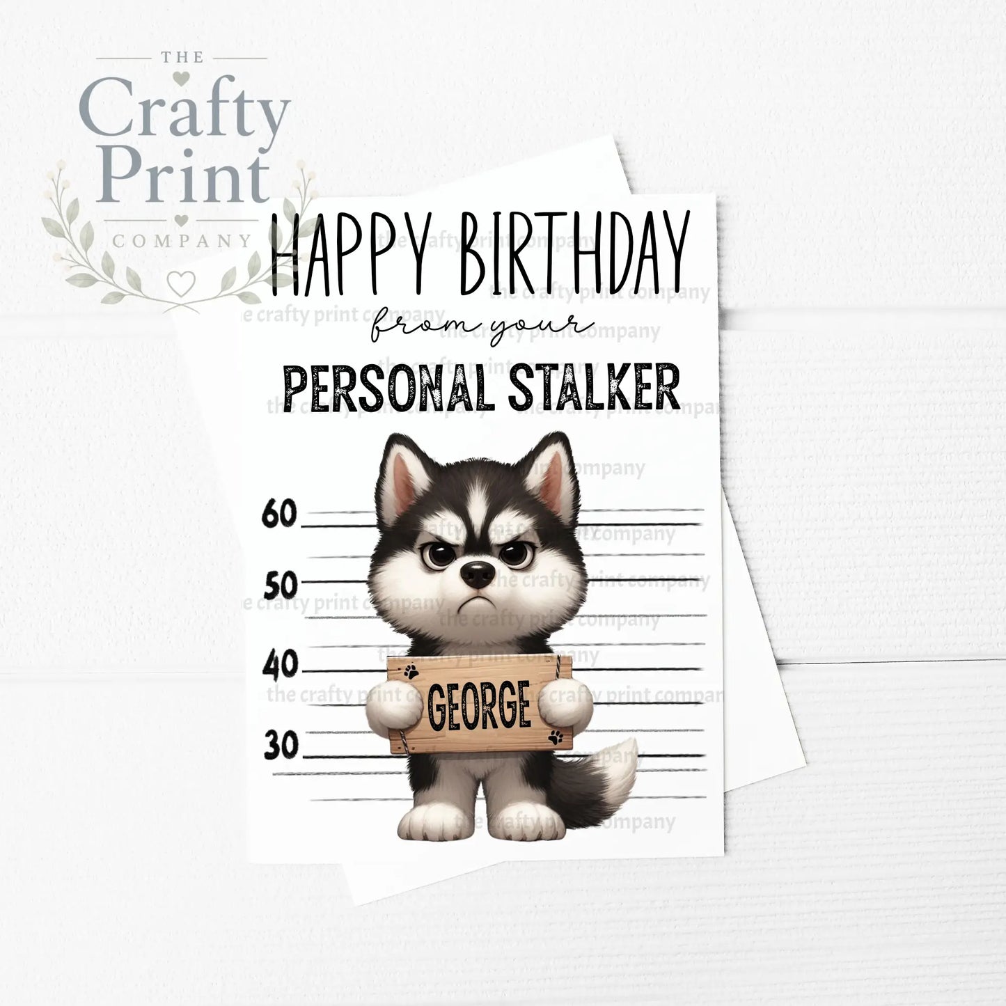 Personal Stalker Husky A5 Greeting Card - & Note Cards
