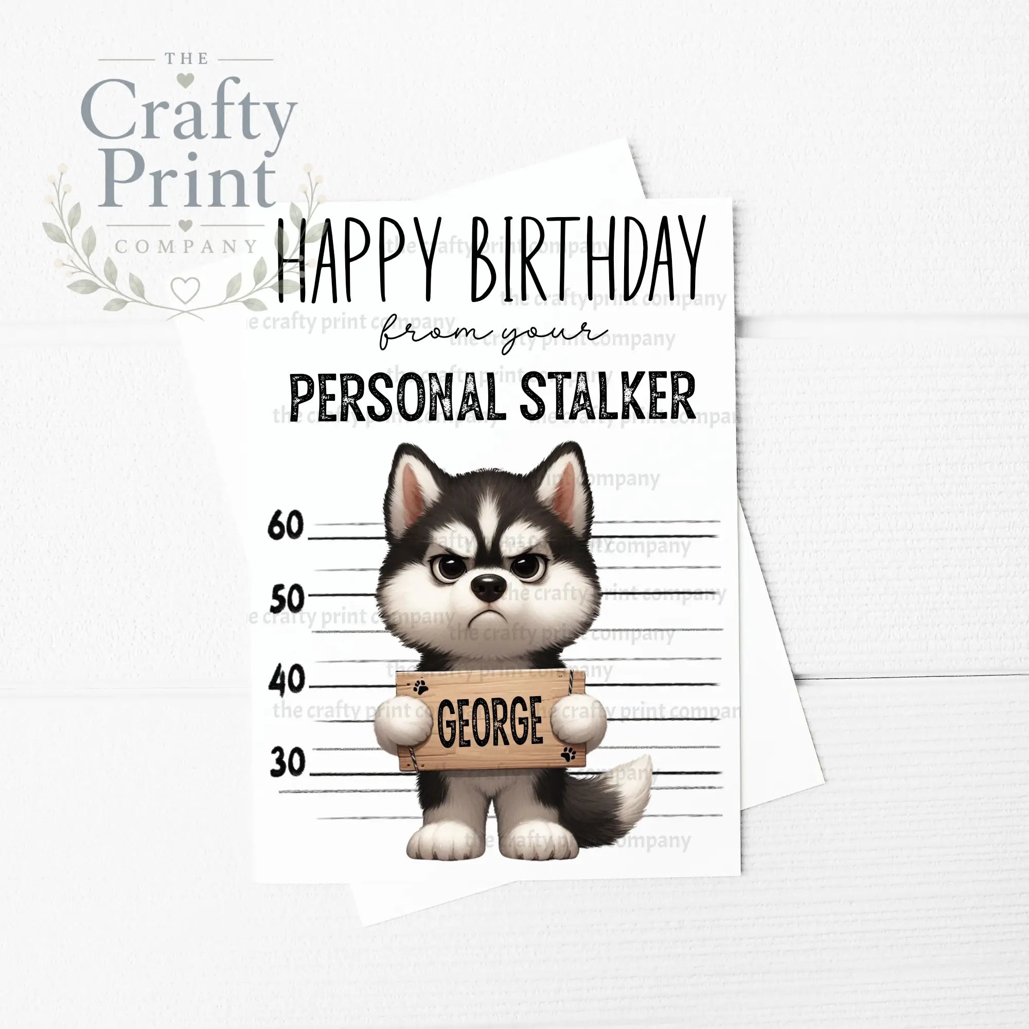Personal Stalker Husky A5 Greeting Card - & Note Cards