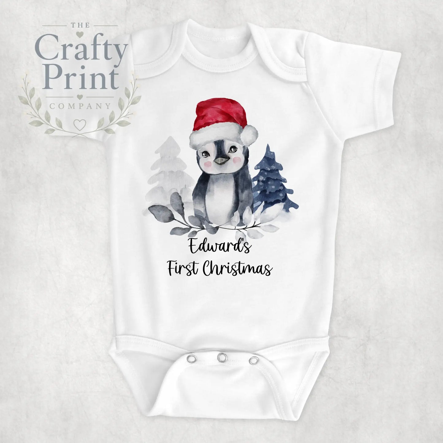Personalised 1st Christmas Penguin Bodysuit - Baby