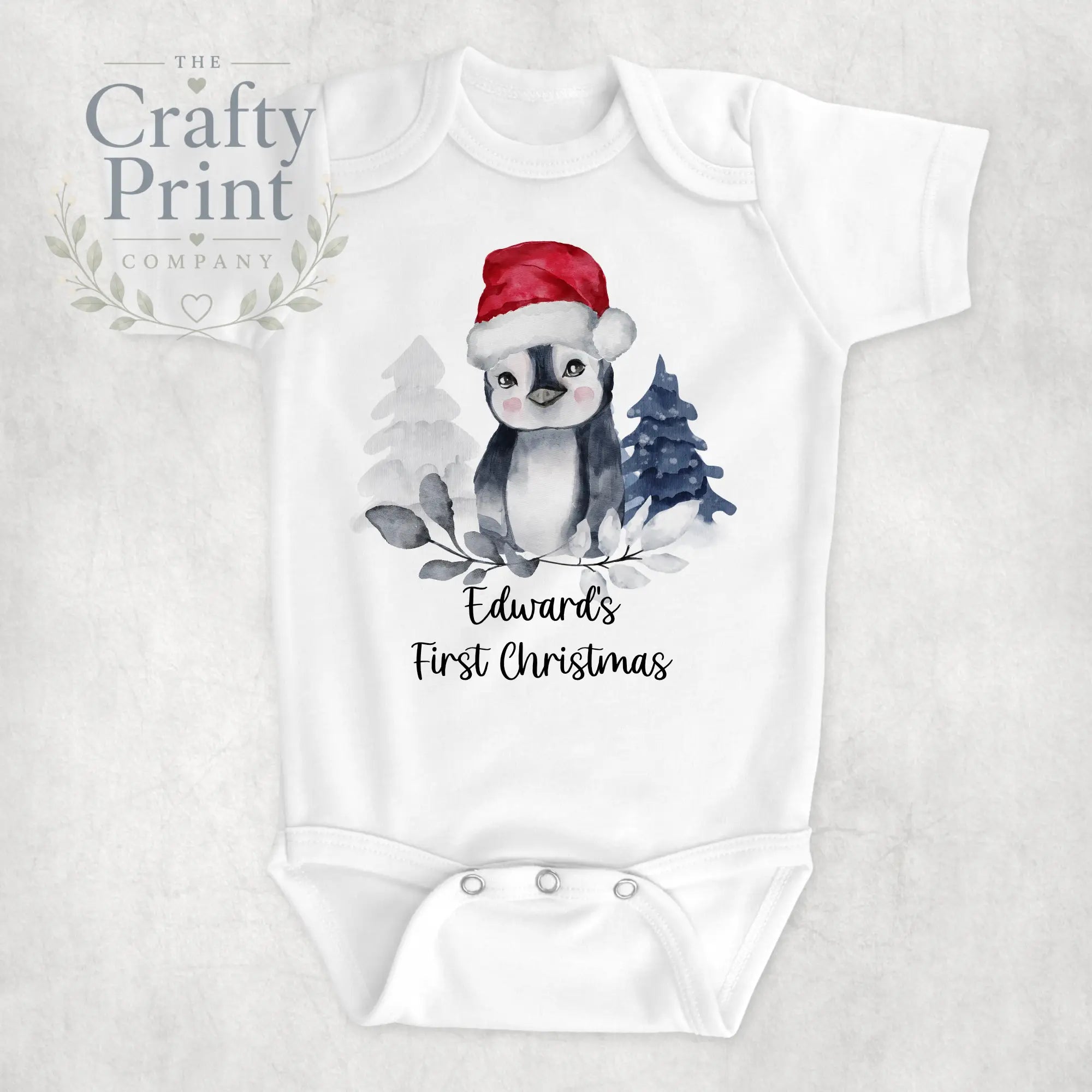 Personalised 1st Christmas Penguin Bodysuit - Baby
