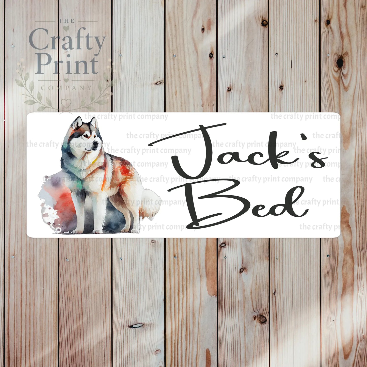Personalised Alaskan Malamute Metal Crate Sign