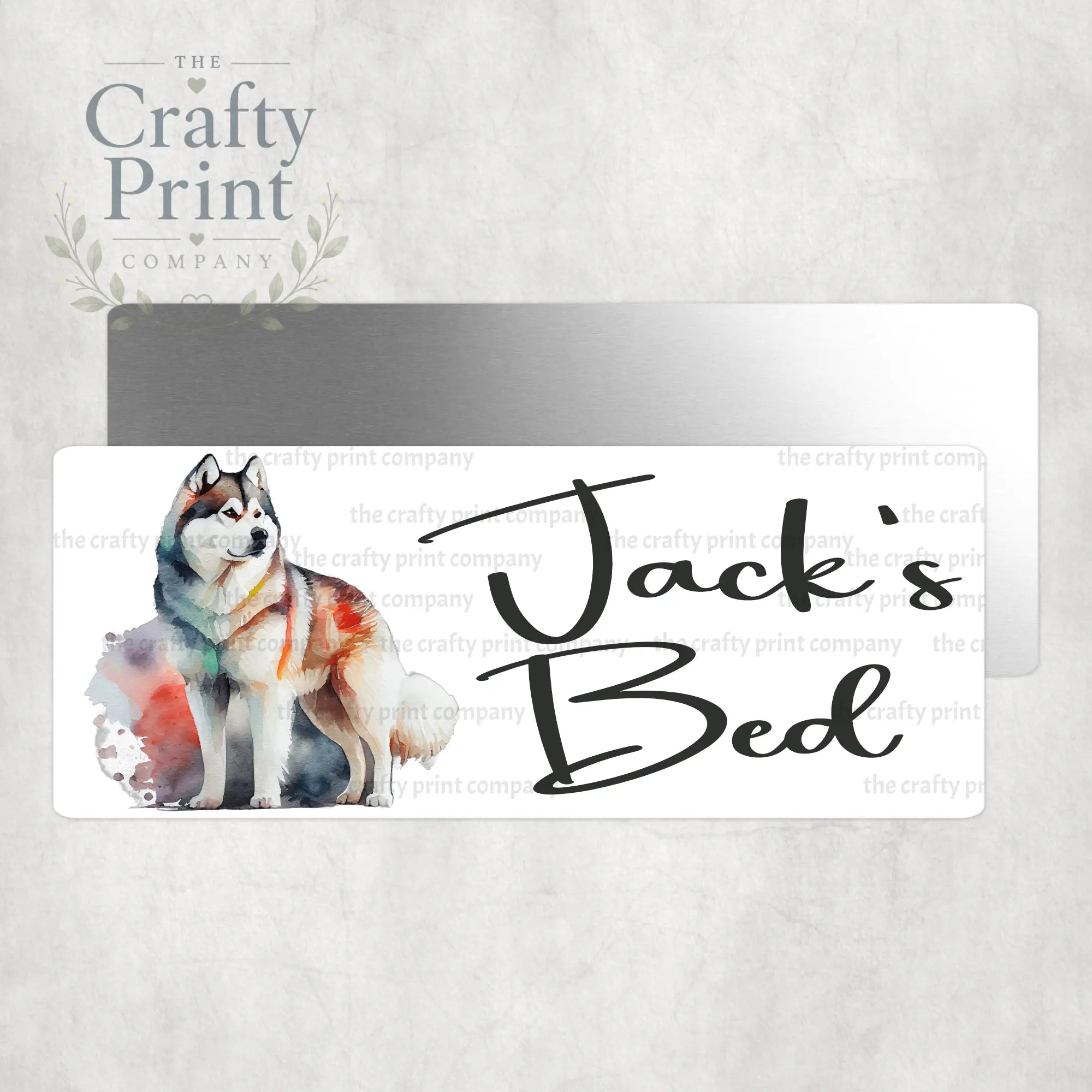Personalised Alaskan Malamute Metal Crate Sign