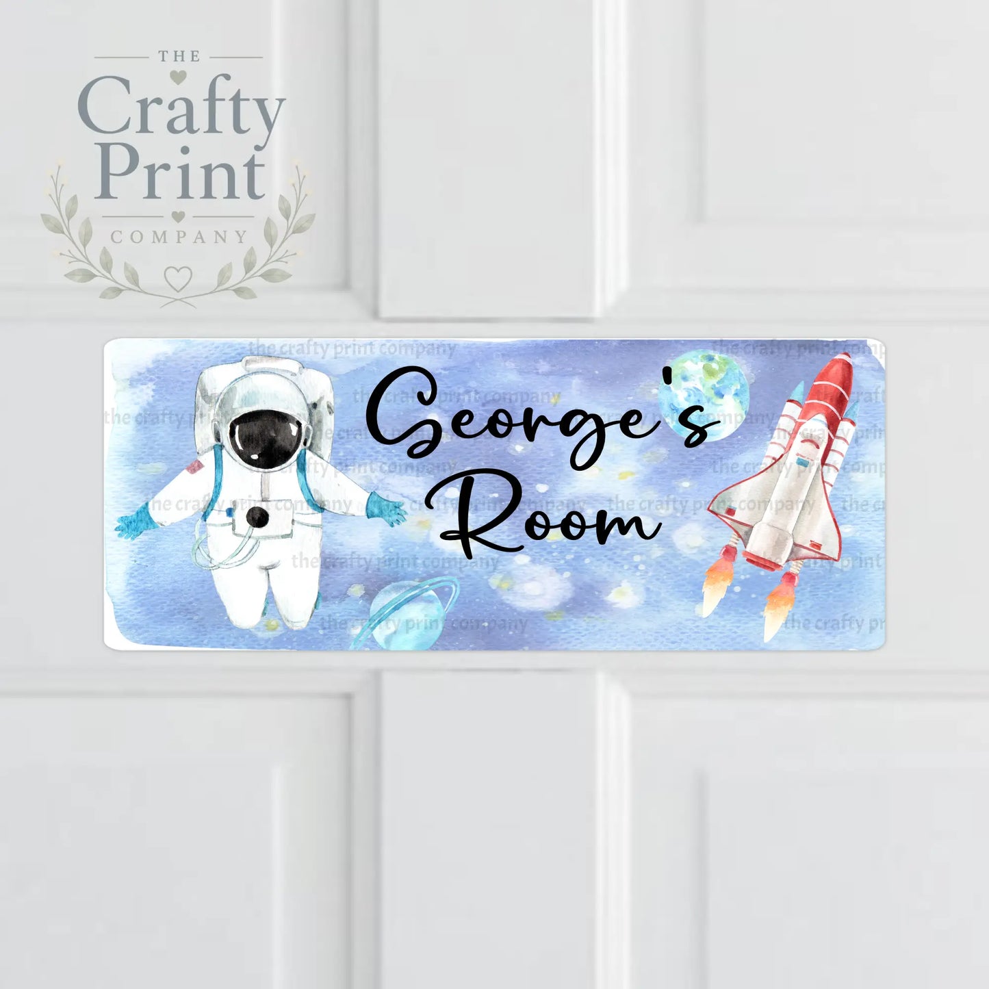 Personalised Astronaut Metal Bedroom Door Sign