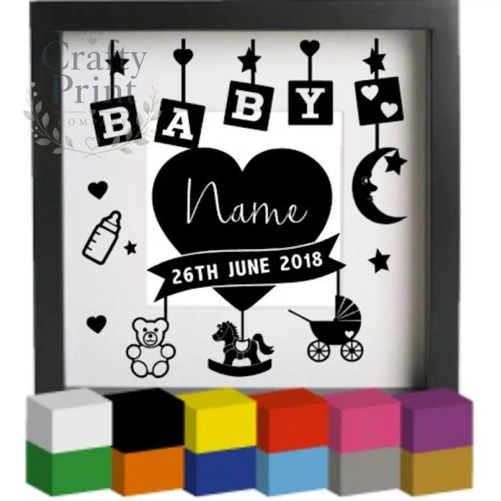 Personalised Baby Birth with blocks V2 Vinyl Decal Sticker