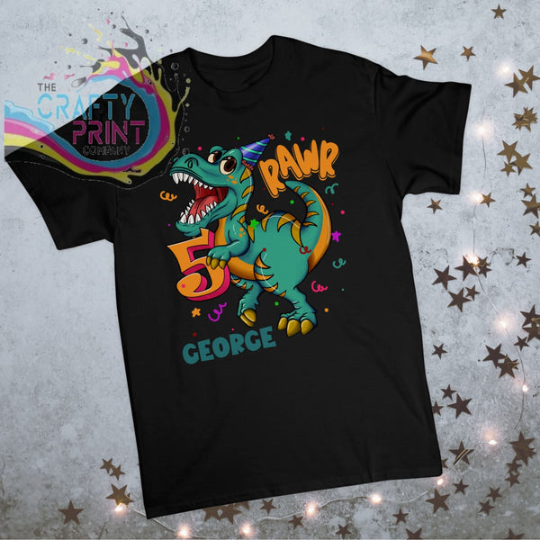 Personalised Birthday Dinosaur with Party Hat Children’s