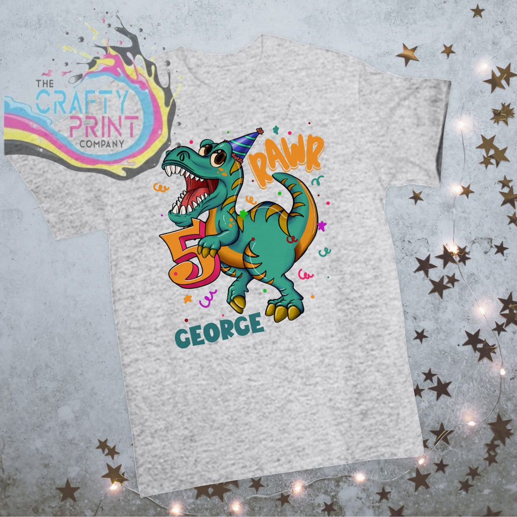 Personalised Birthday Dinosaur with Party Hat Children’s