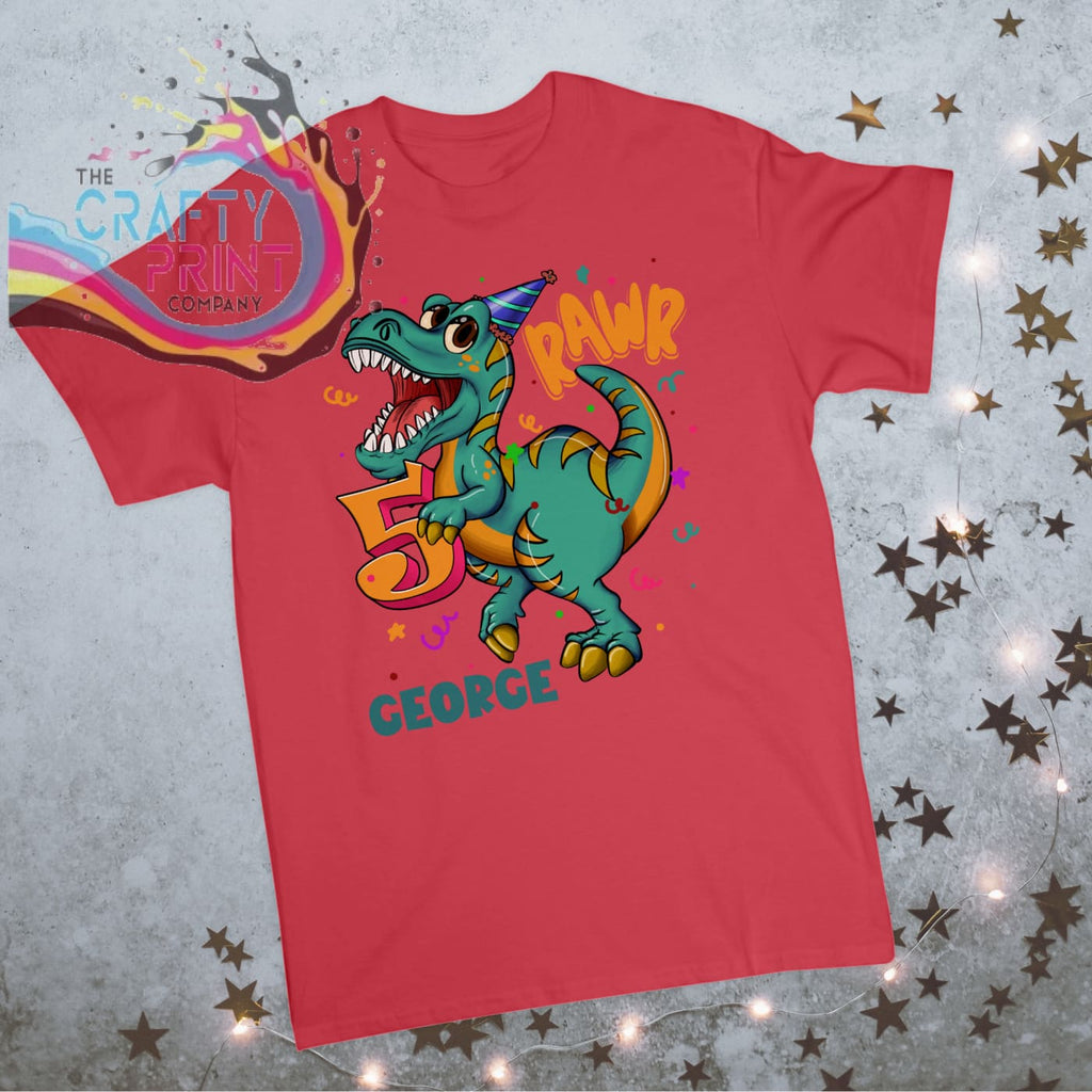 Personalised Birthday Dinosaur with Party Hat Children’s