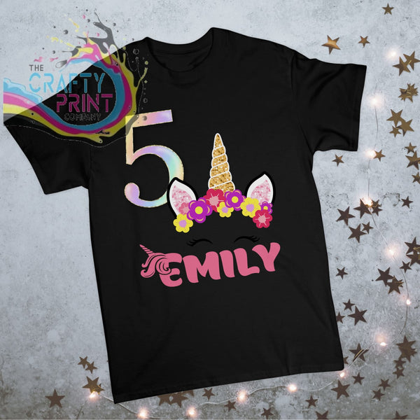 Personalised Birthday Unicorn Face Children’s T-shirt