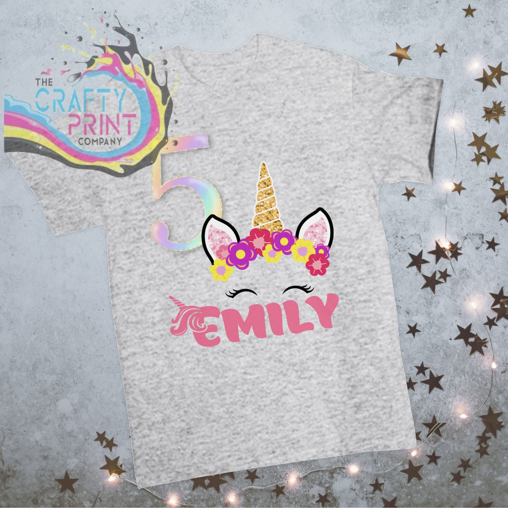 Personalised Birthday Unicorn Face Children’s T-shirt