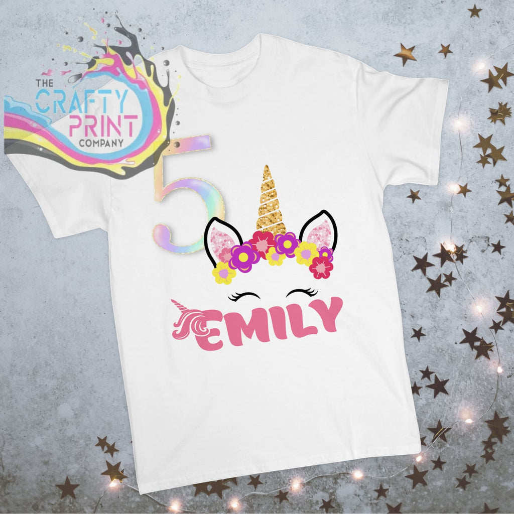Personalised Birthday Unicorn Face Children’s T-shirt