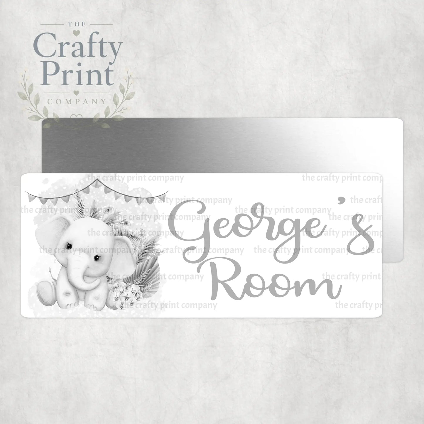 Personalised Boho Elephant Metal Bedroom Door Sign