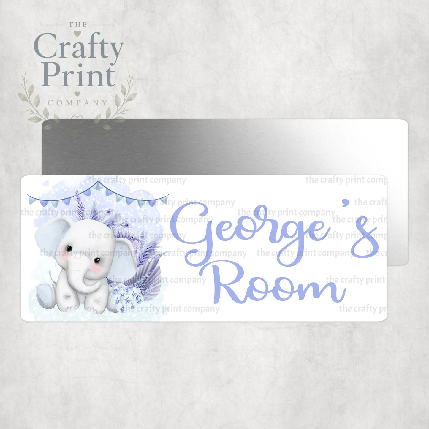 Personalised Boho Elephant Metal Bedroom Door Sign