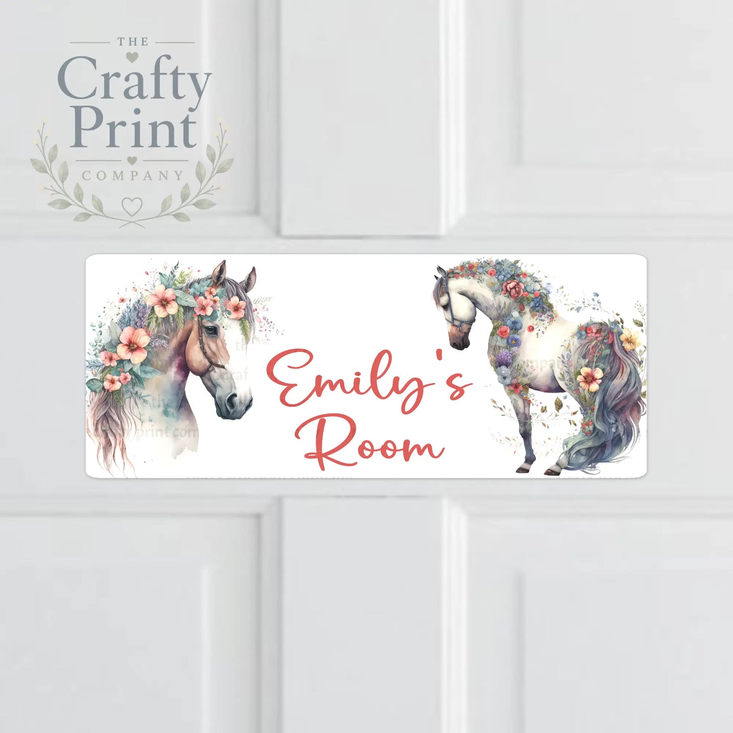 Personalised Boho Horses Metal Bedroom Door Sign