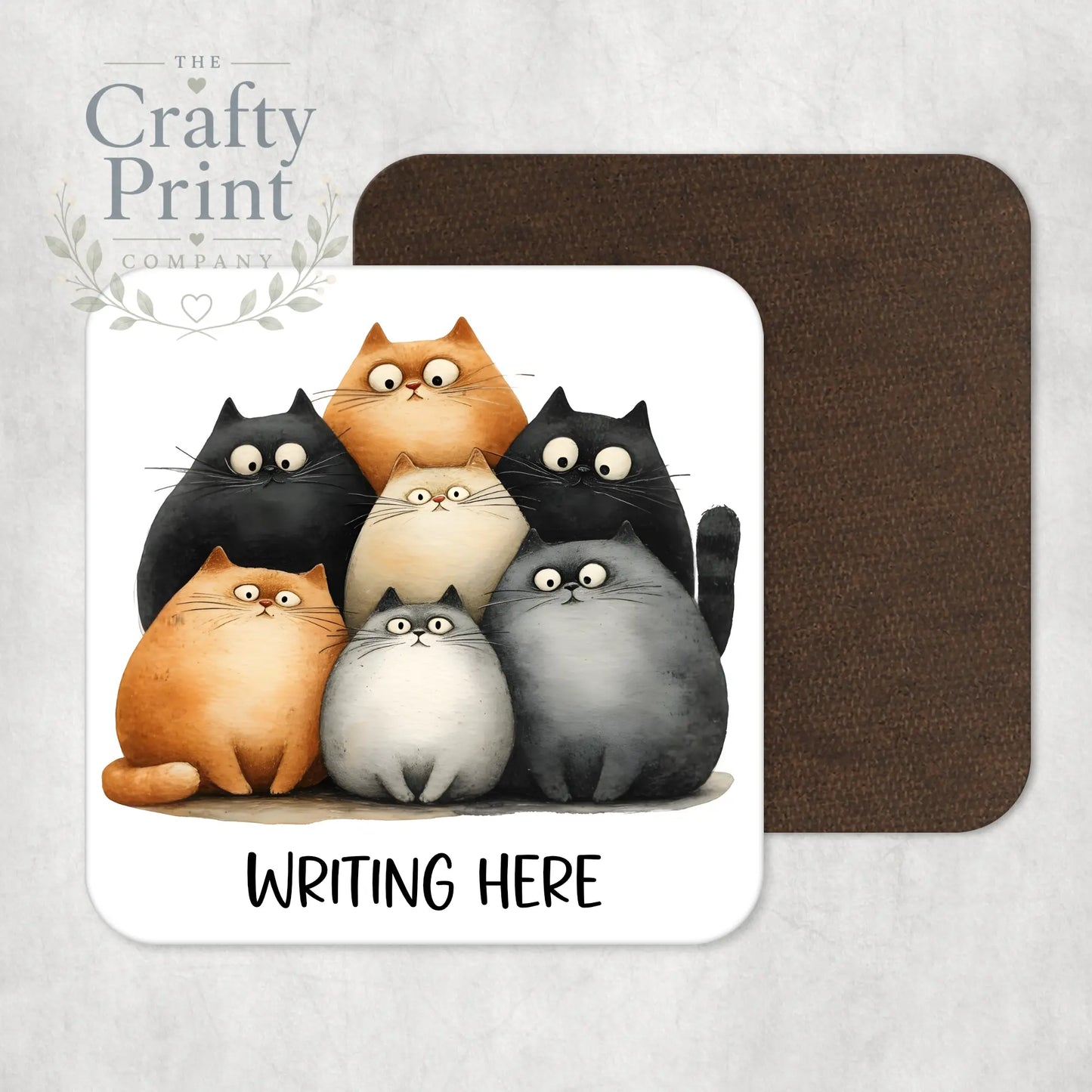 Personalised Cartoon Cats Coaster - Coasters