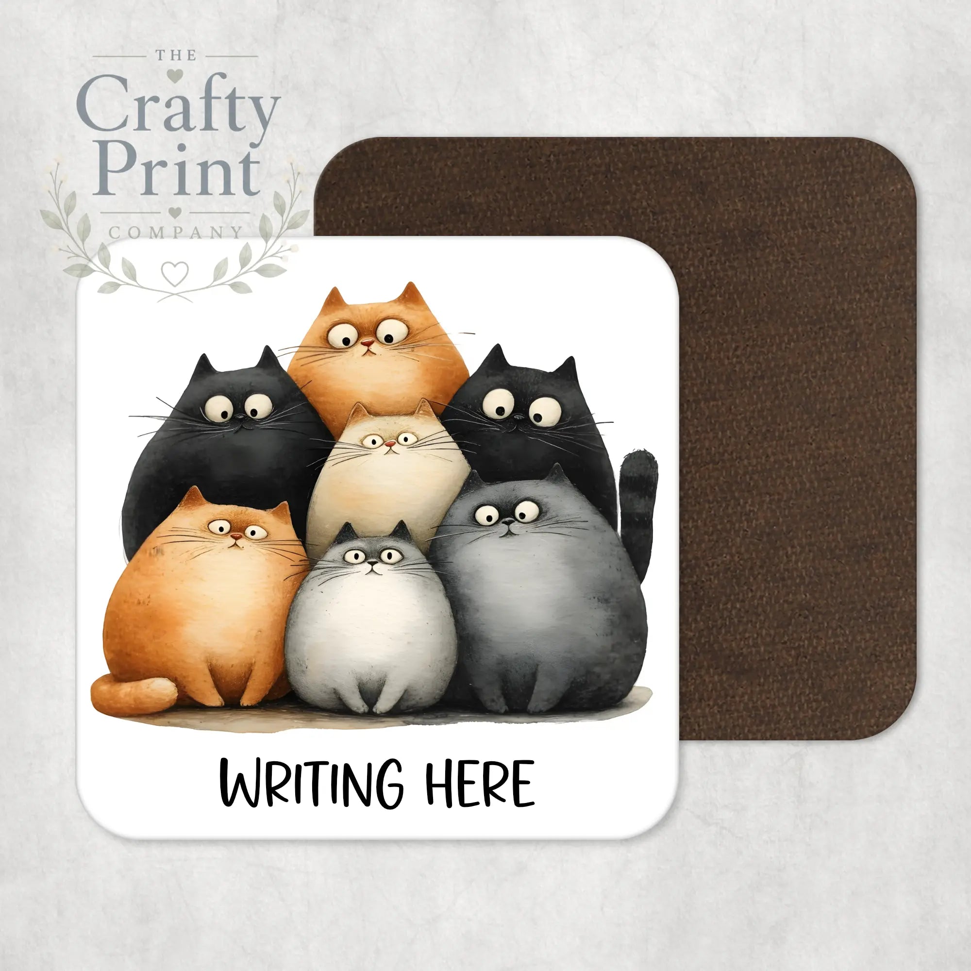 Personalised Cartoon Cats Coaster - Coasters