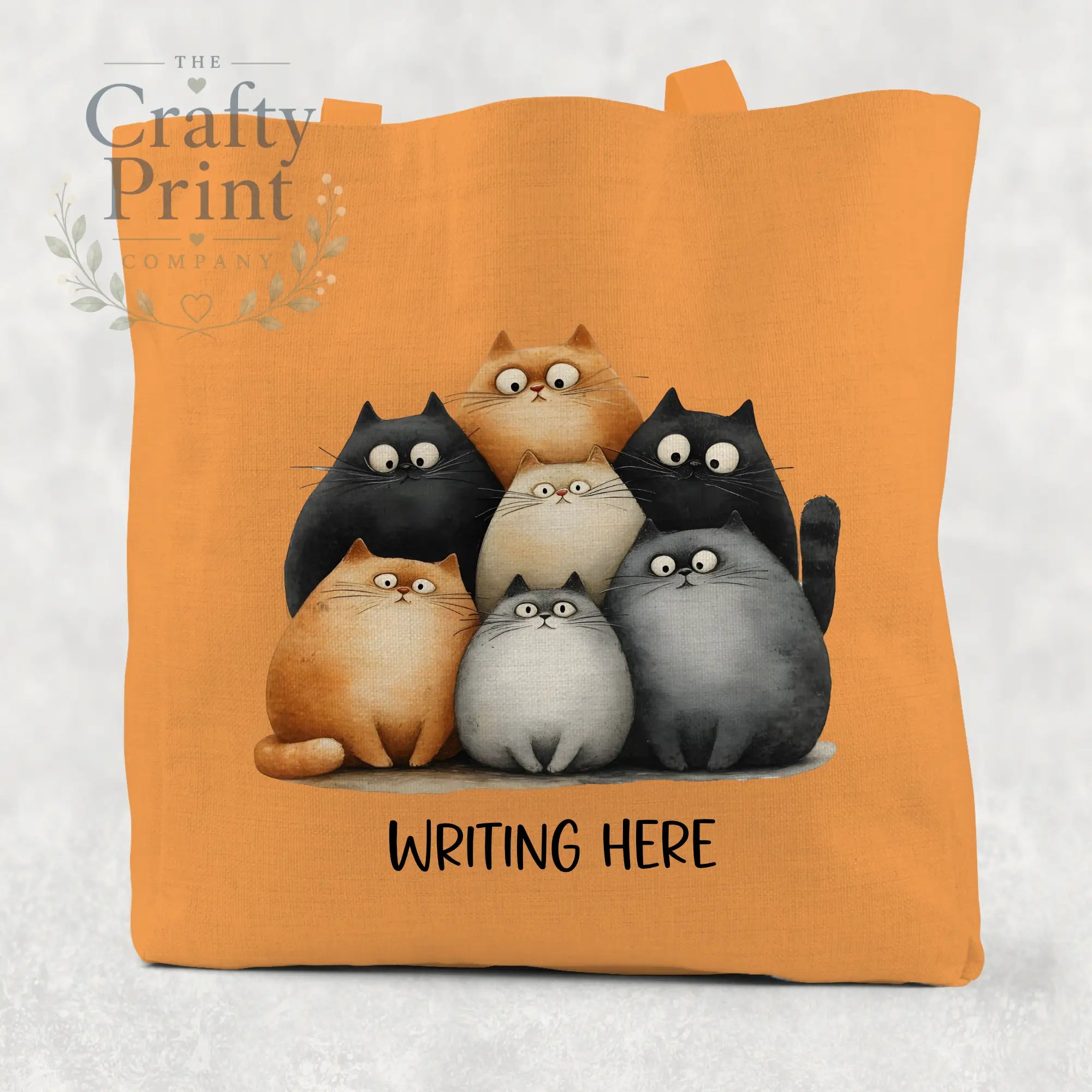Personalised Cartoon Cats Cotton Re-usable Tote Bag