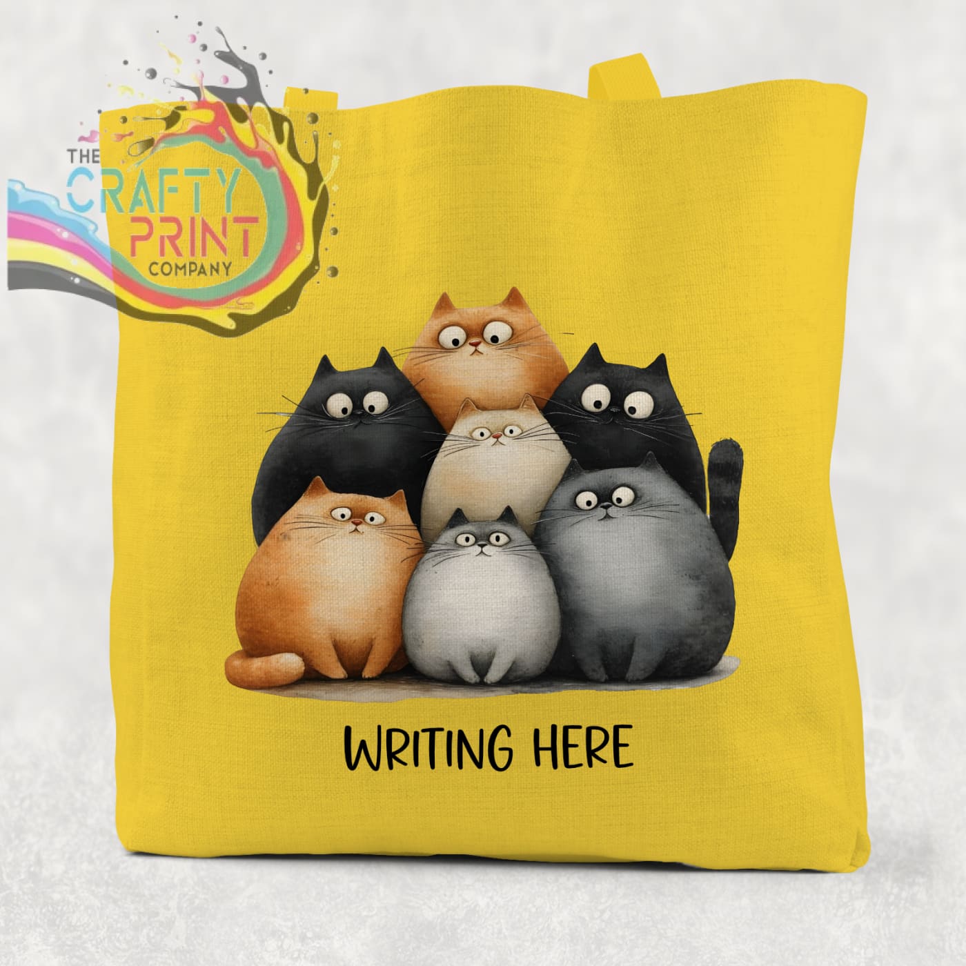 Personalised Cartoon Cats Cotton Re-usable Tote Bag