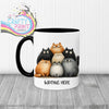 Personalised Cartoon Cats Mug - Black Handle & Inner - Mugs