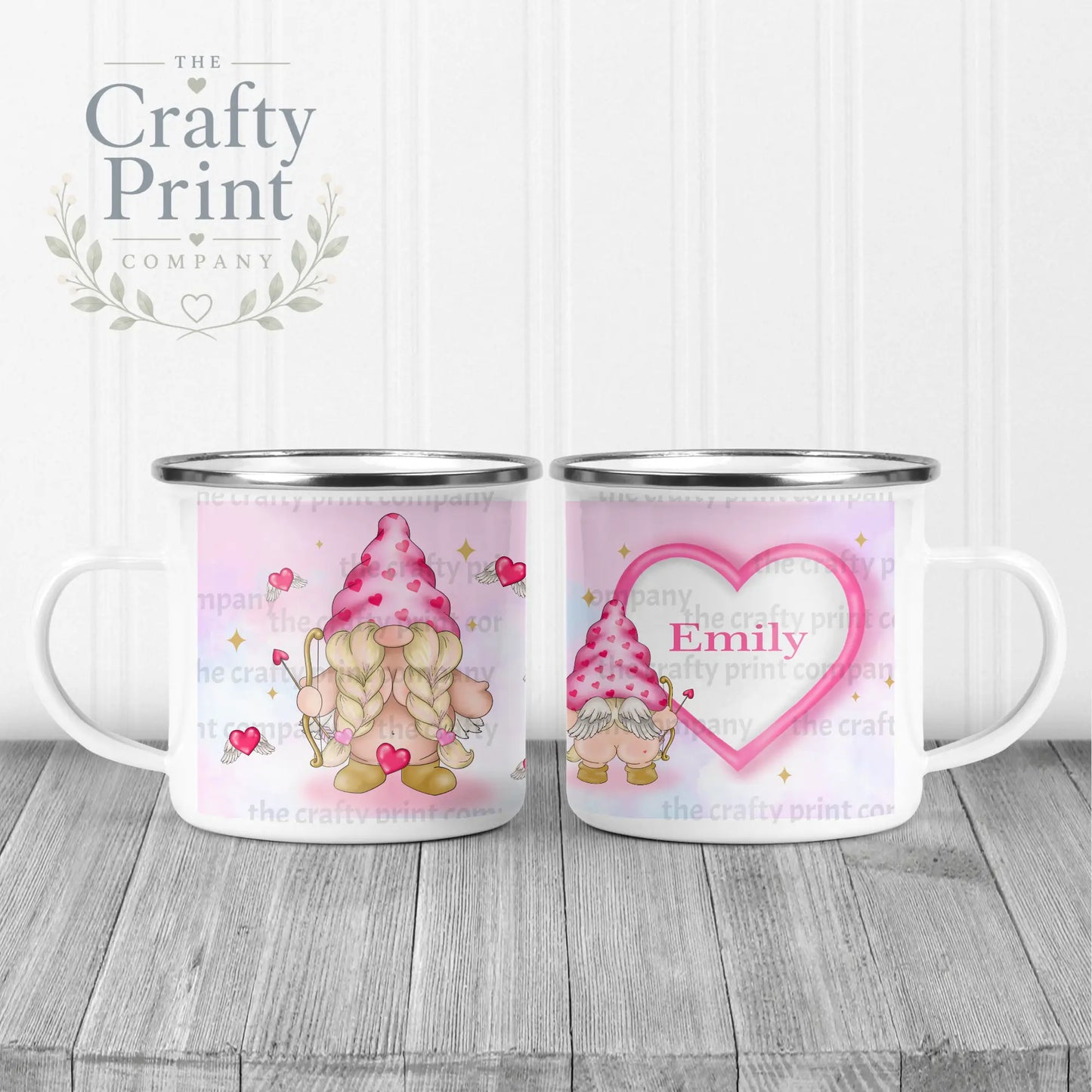 Personalised Cheeky Bum Cupid Female Gonk Mug - Enamel