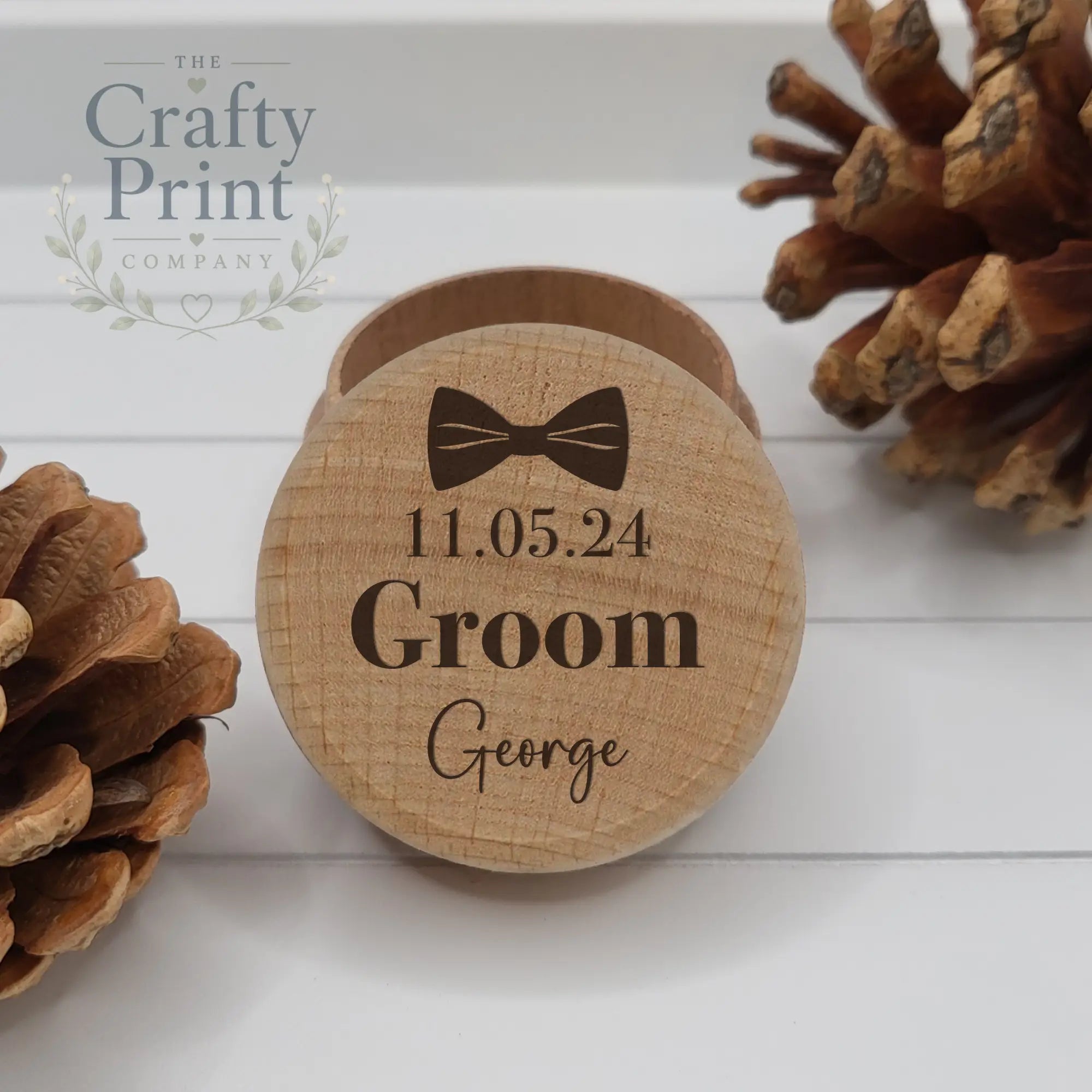 Personalised Cufflink Wooden Keepsake Box