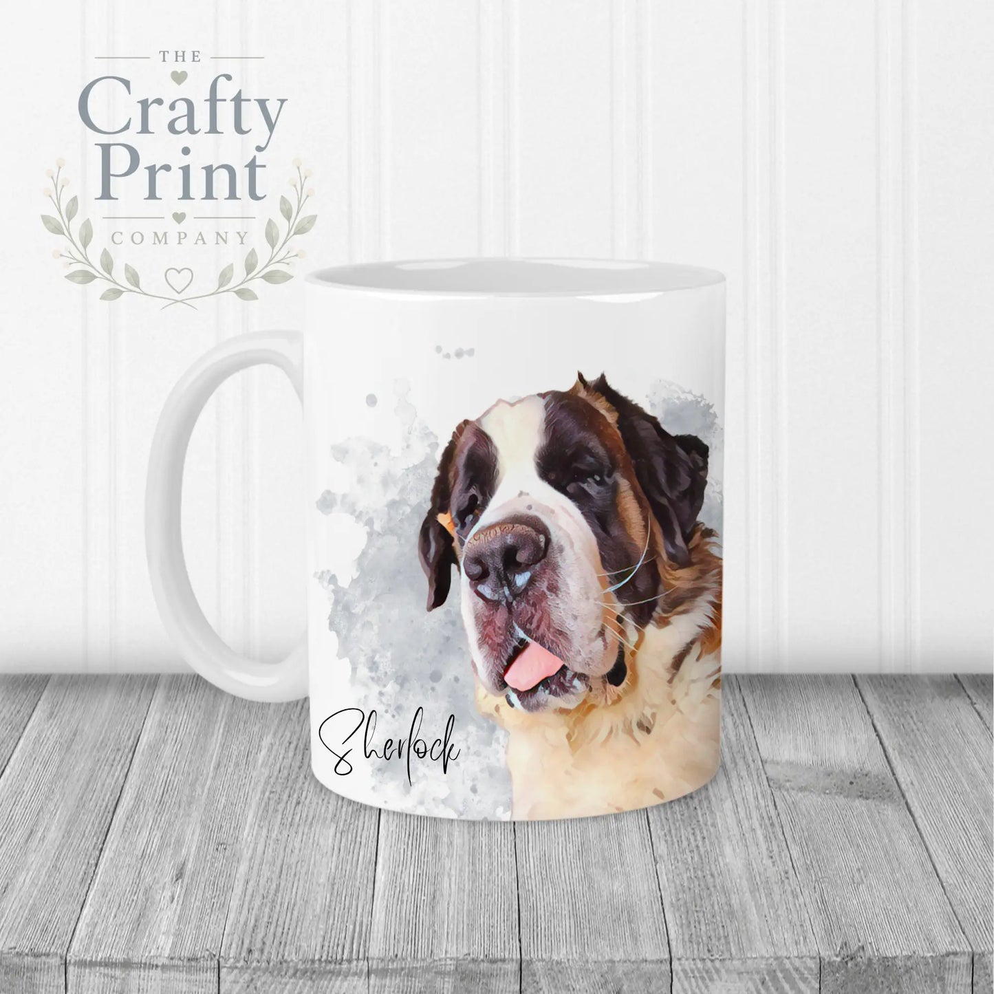 Personalised Custom Pet Portrait Mug - White Handle & Inner