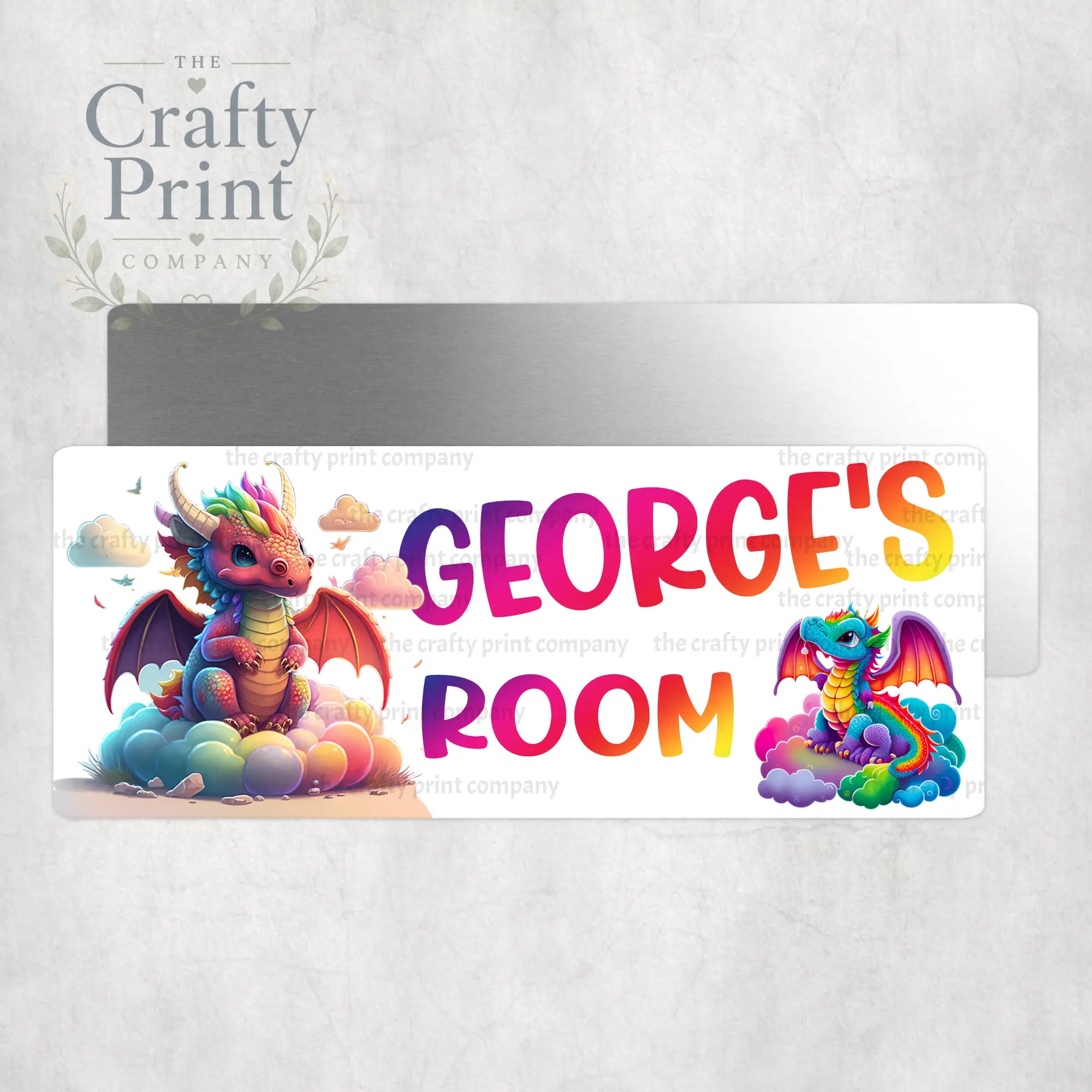 Personalised Cute Dinosaur Metal Bedroom Door Sign