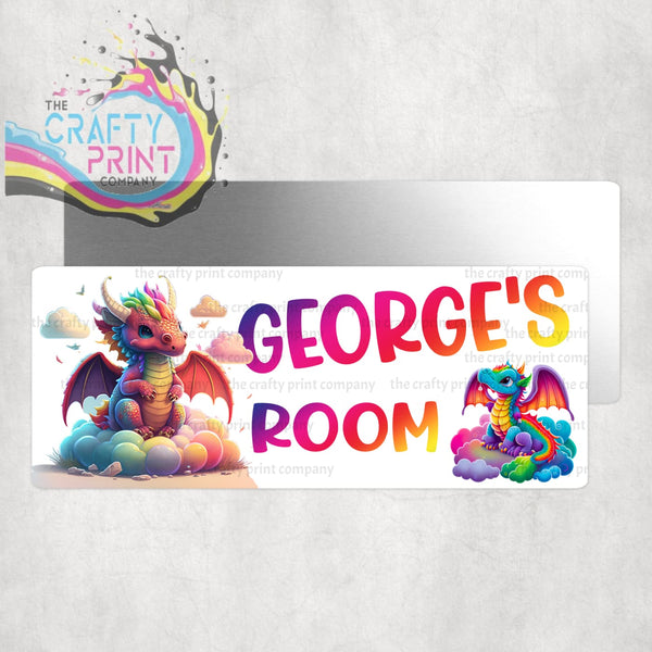 Personalised Cute Dinosaur Metal Bedroom Door Sign