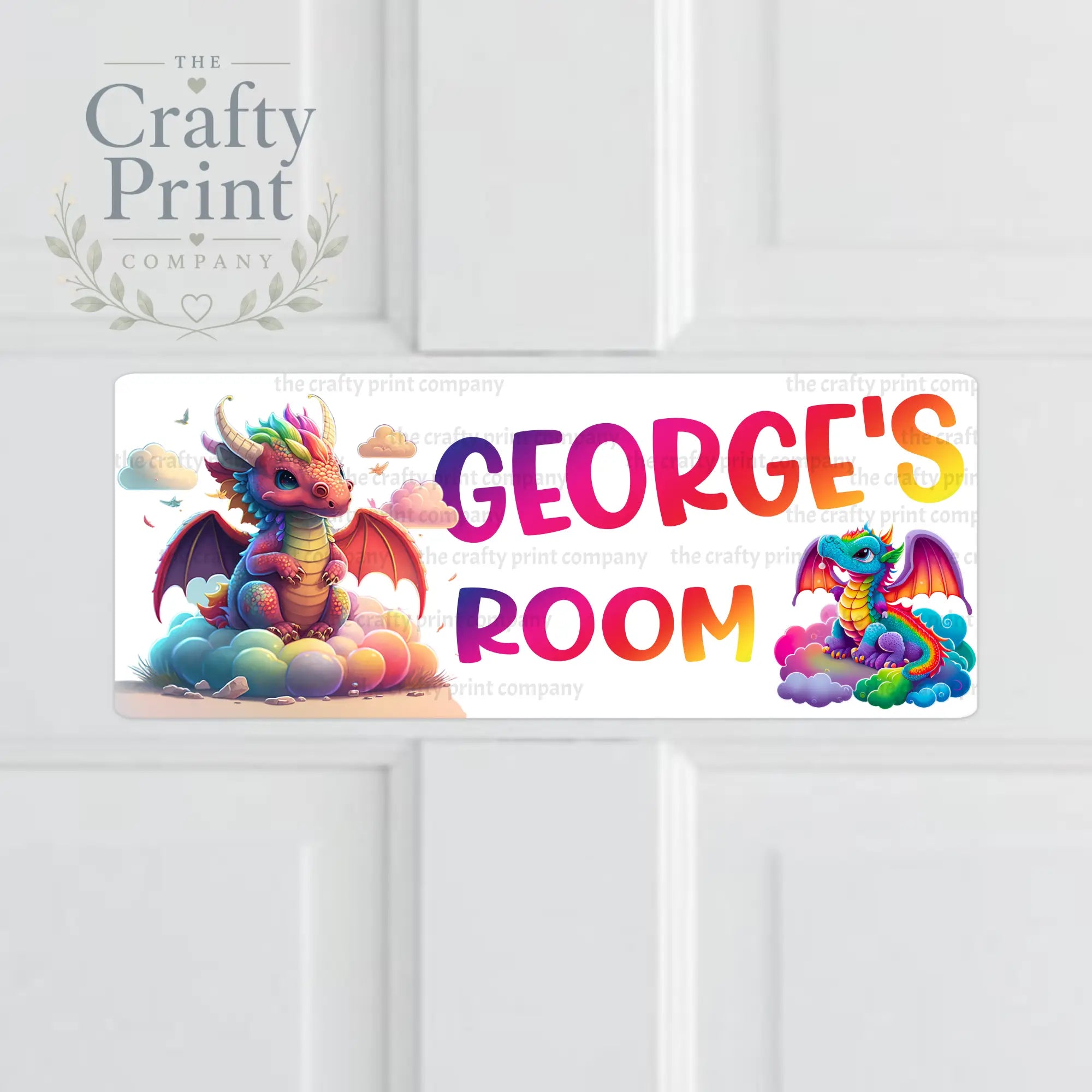 Personalised Cute Dinosaur Metal Bedroom Door Sign