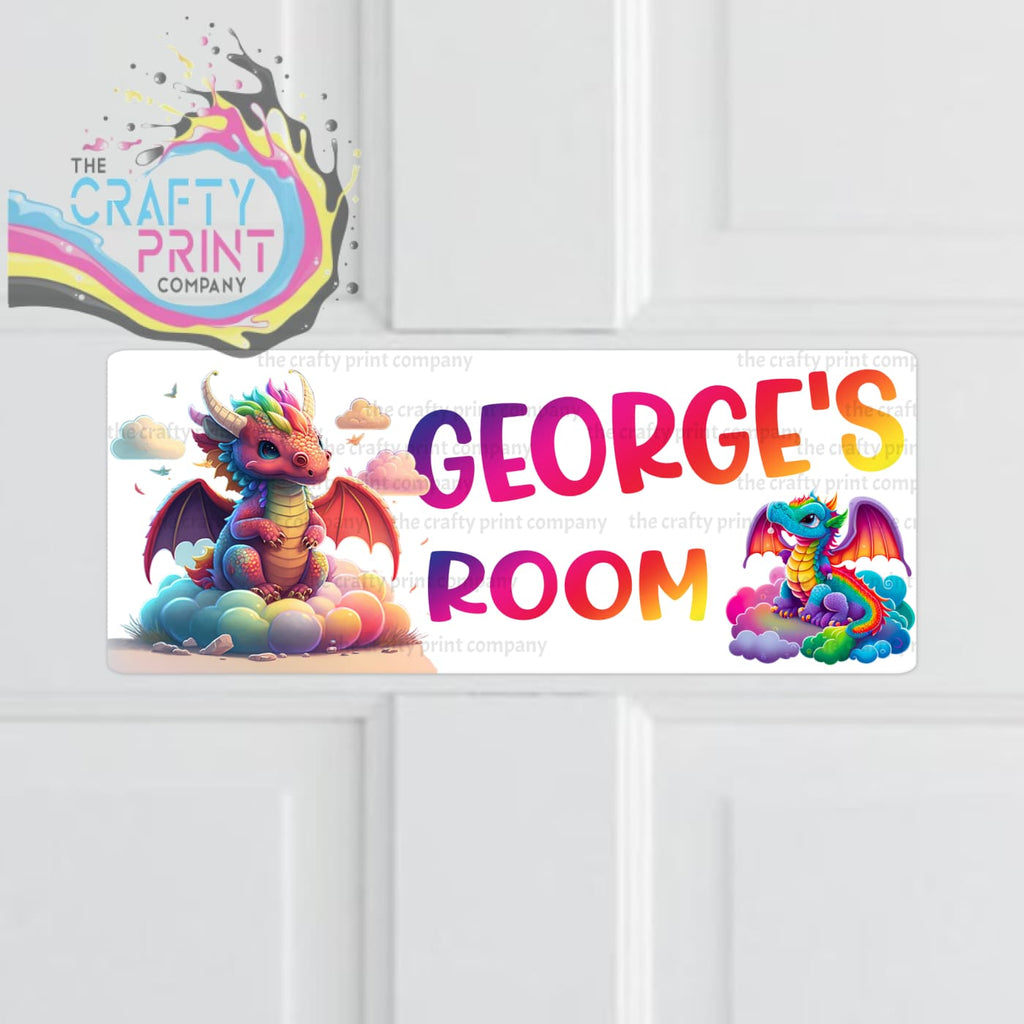 Personalised Cute Dinosaur Metal Bedroom Door Sign