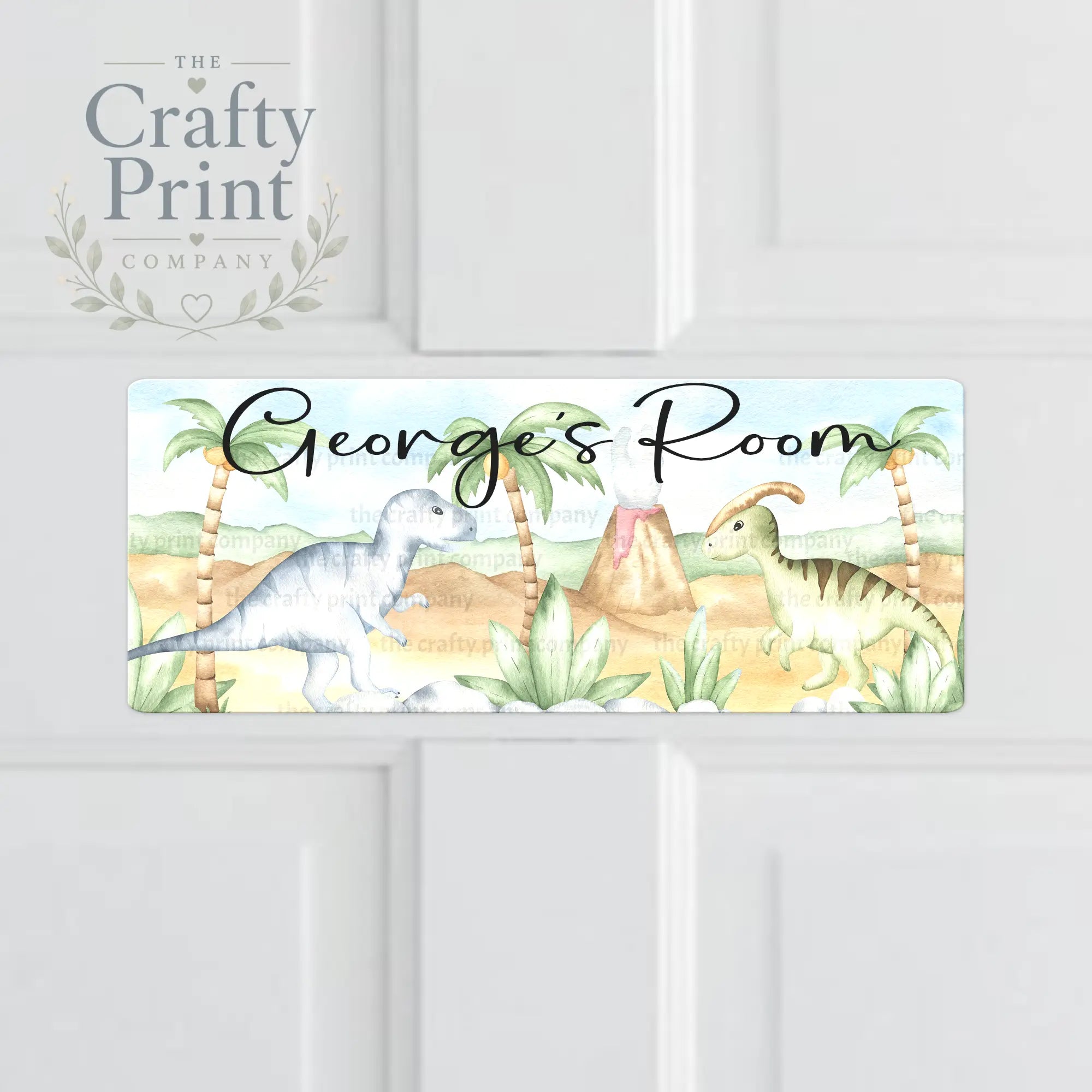 Personalised Dinosaurs Metal Bedroom Door Sign