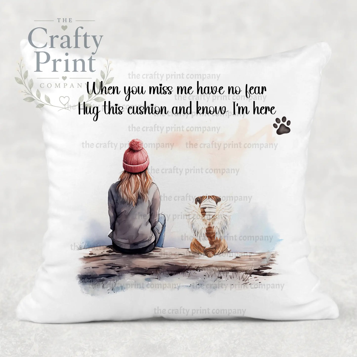 Personalised Dog Memorial Cushion When you Miss me - Chair