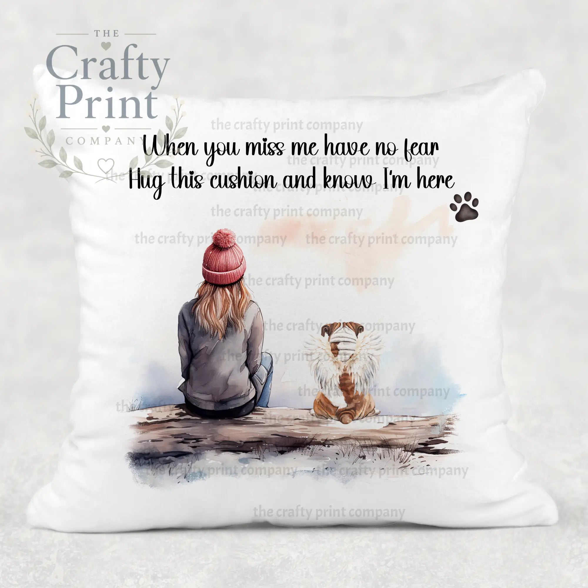 Personalised Dog Memorial Cushion When you Miss me - Chair