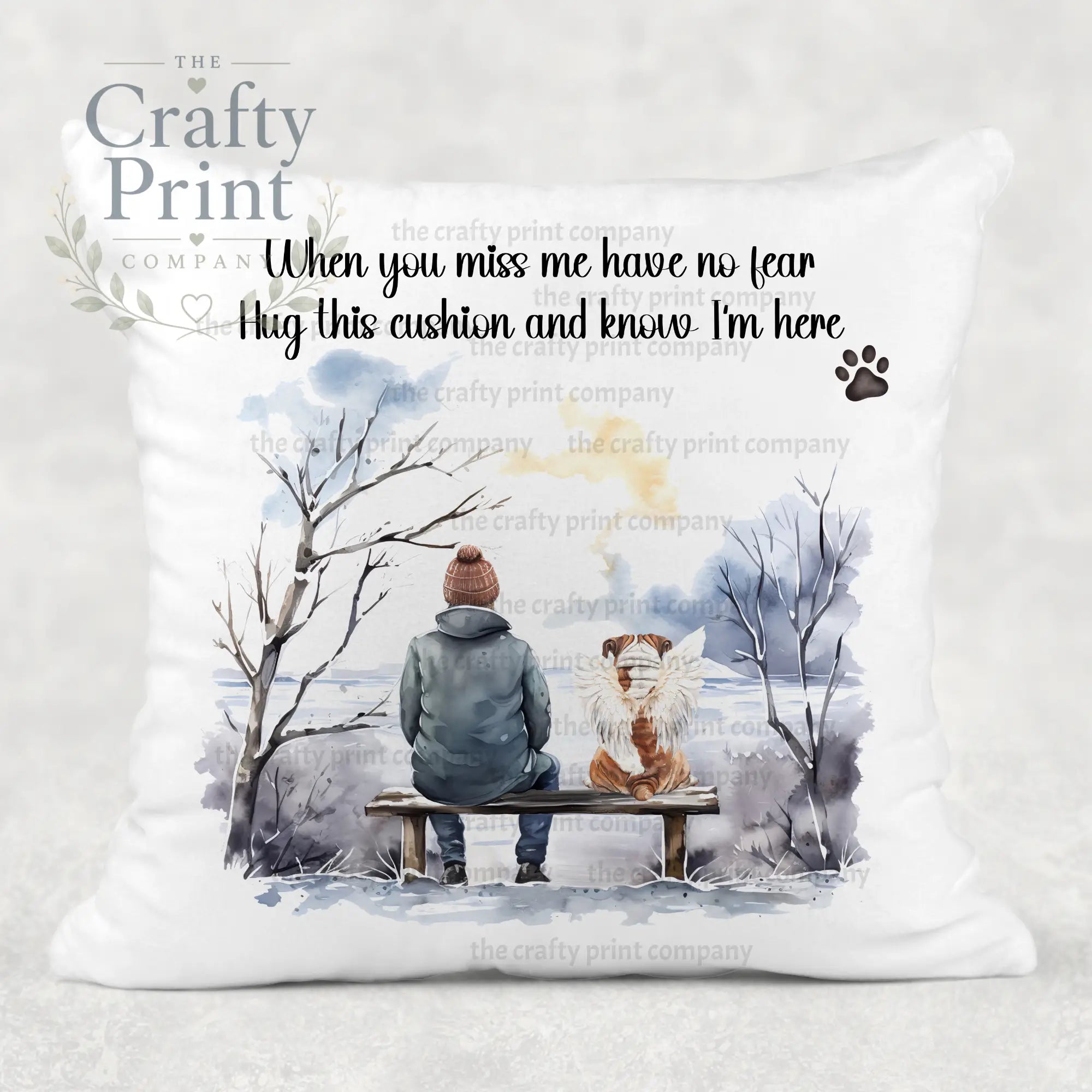 Personalised Dog Memorial Cushion When you Miss me - Chair