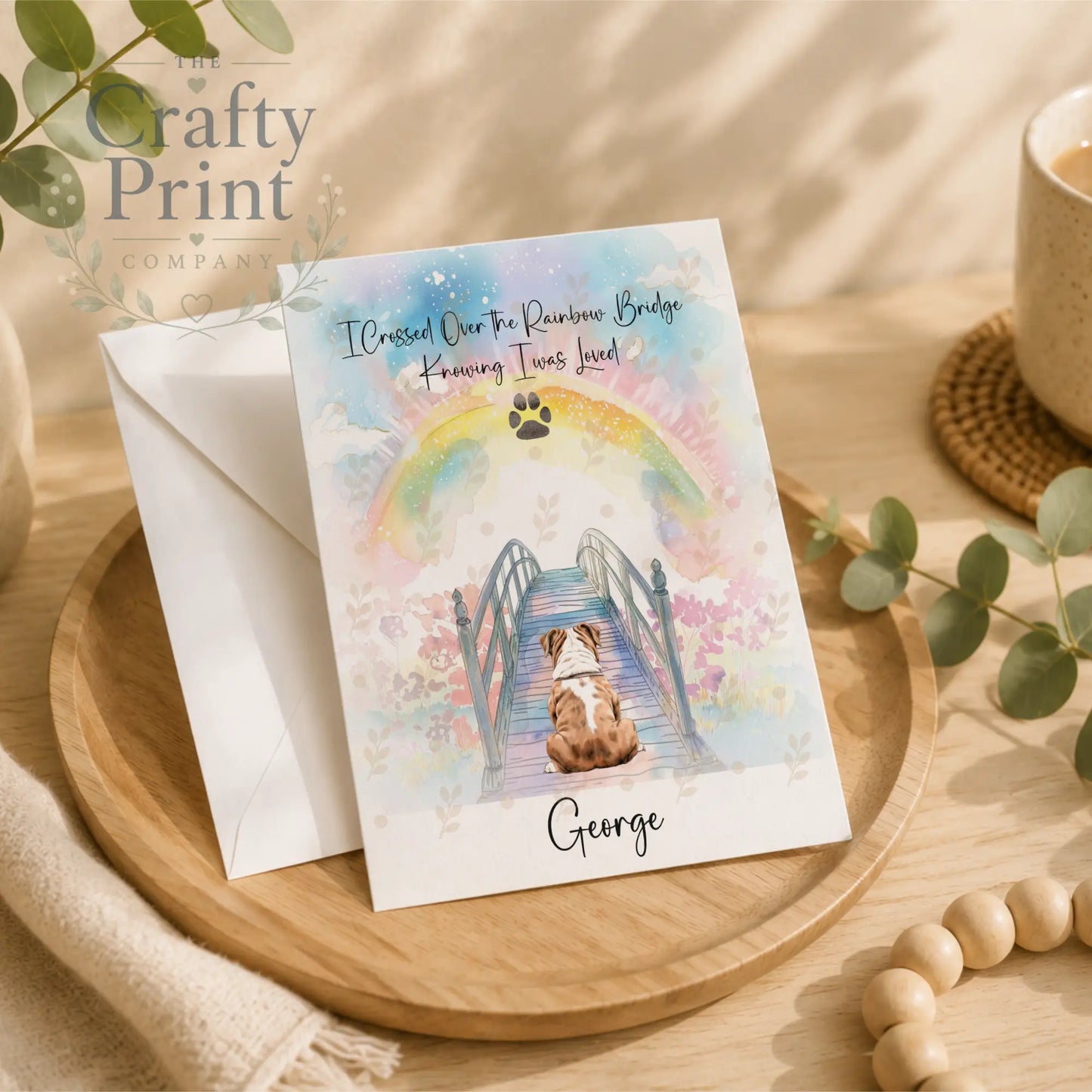 Personalised Dog Rainbow Bridge A5 Card