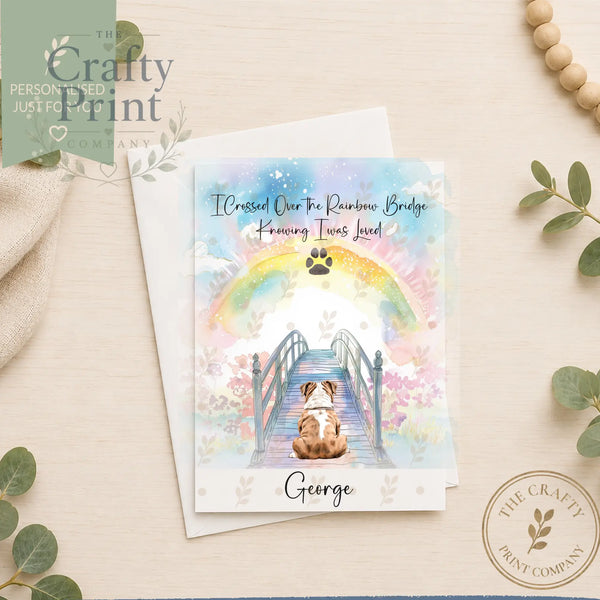 Personalised Dog Rainbow Bridge A5 Card
