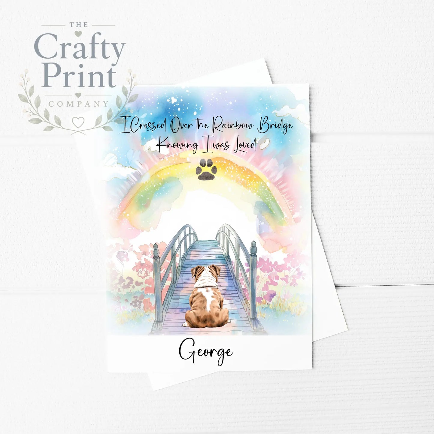 Personalised Dog Rainbow Bridge A5 Card - Greeting & Note
