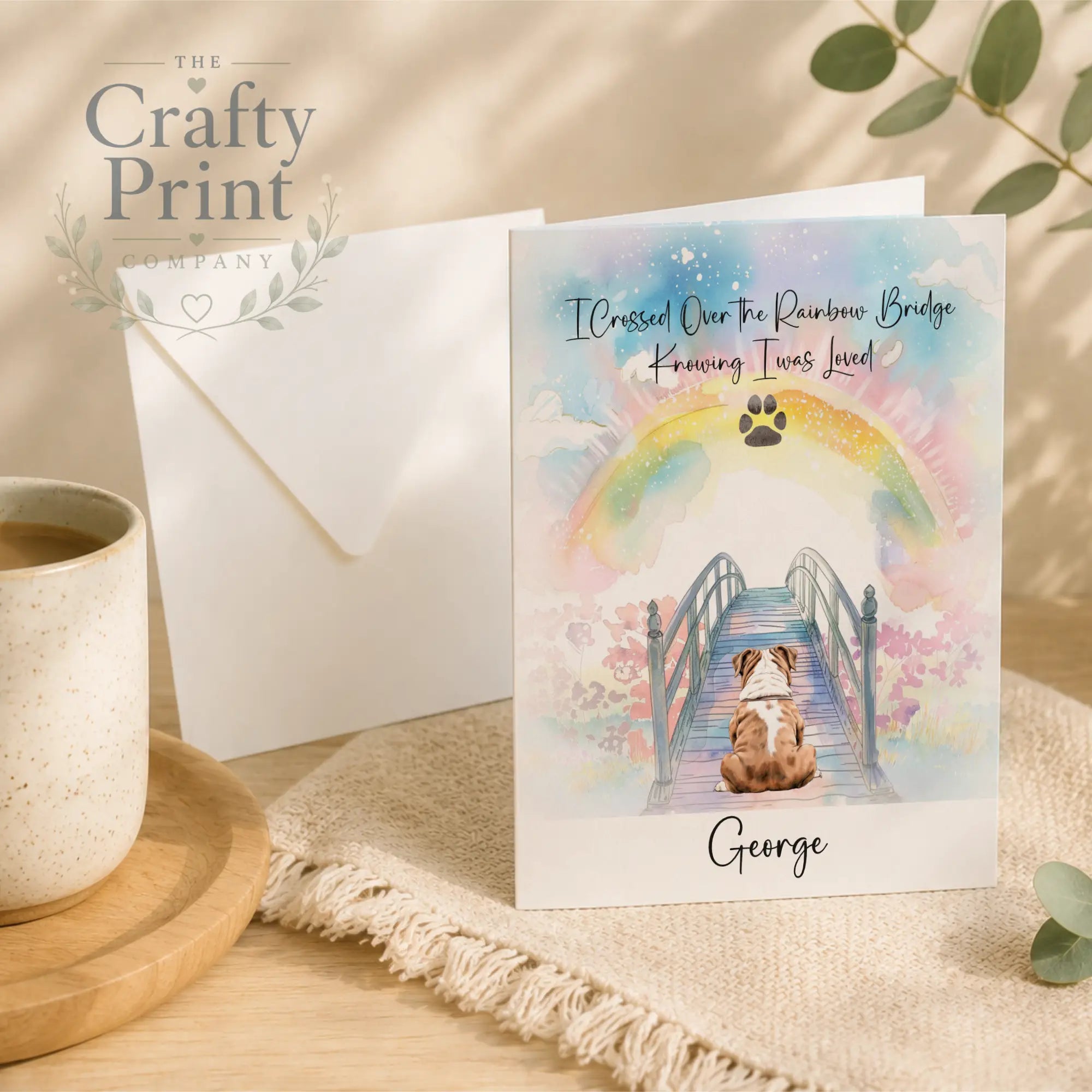 Personalised Dog Rainbow Bridge A5 Card