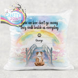 Personalised Dog Rainbow Bridge Memorial Cushion - Chair &