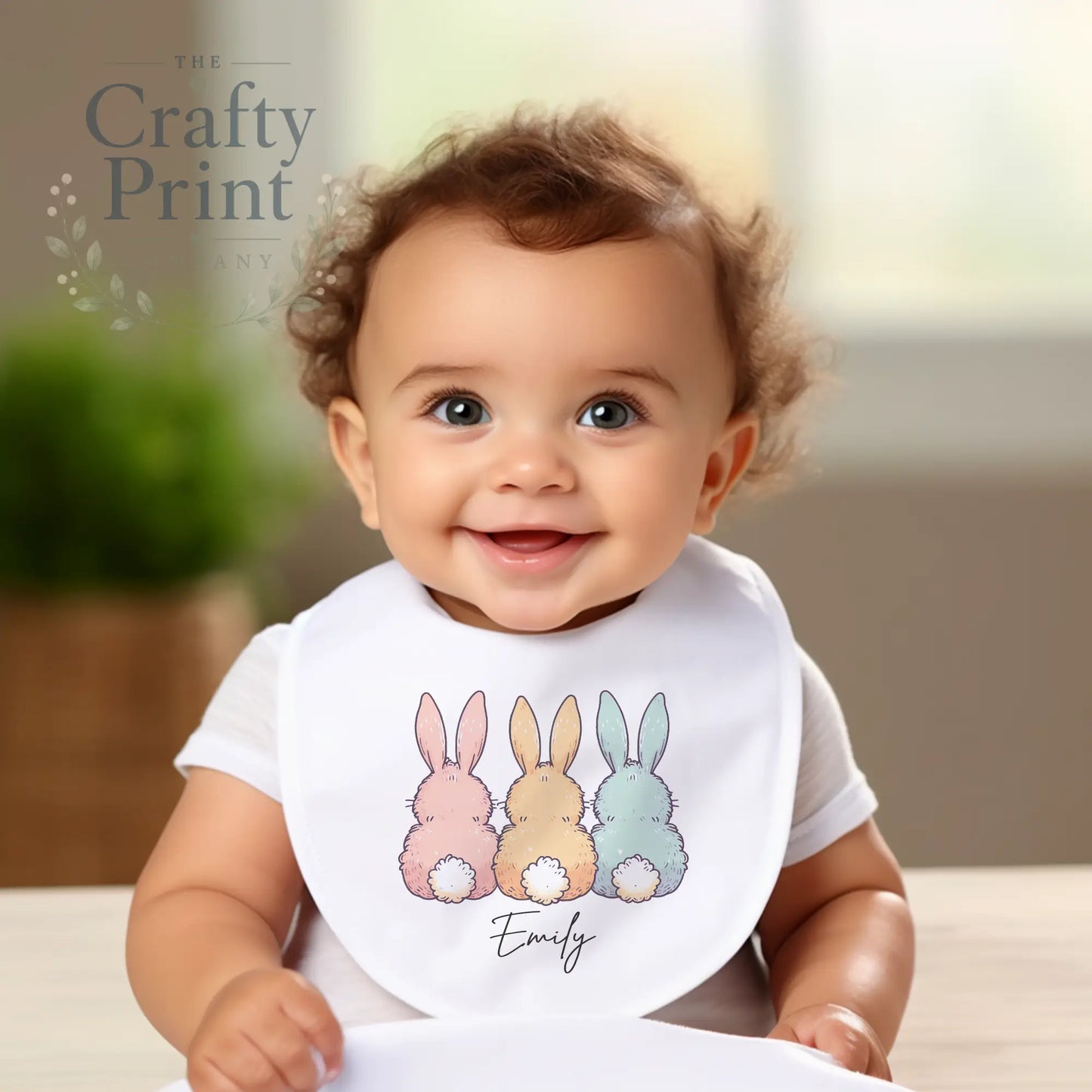 Personalised Easter Bunny Tails Baby Bib - & Toddler