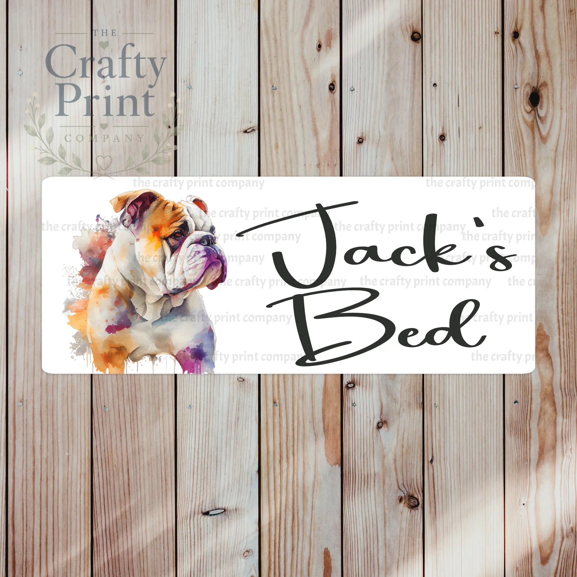 Personalised English Bulldog Metal Crate Sign