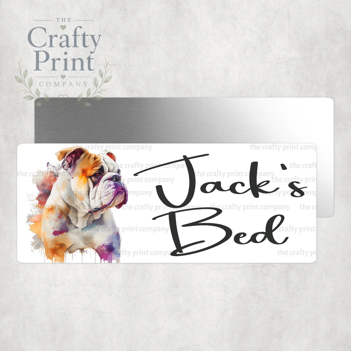 Personalised English Bulldog Metal Crate Sign