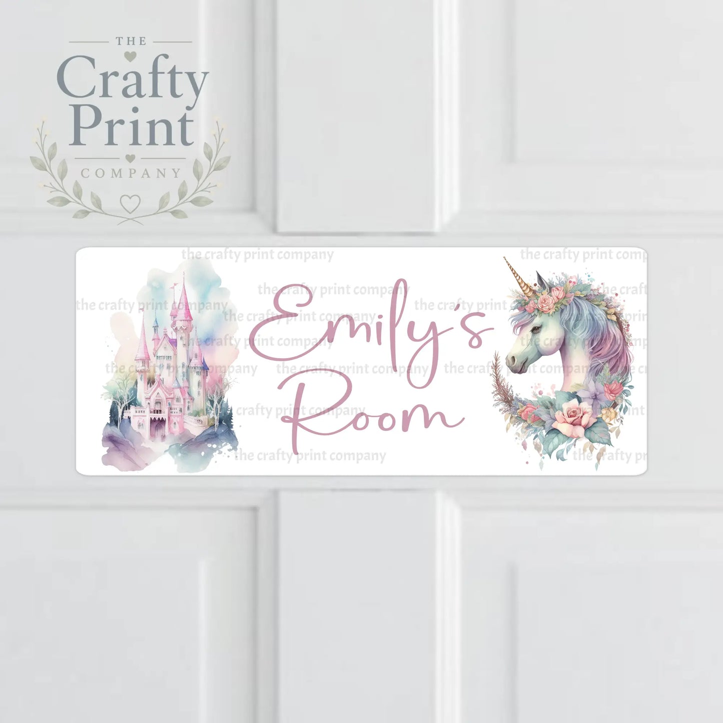 Personalised Fairy Tale Unicorn Metal Bedroom Door Sign