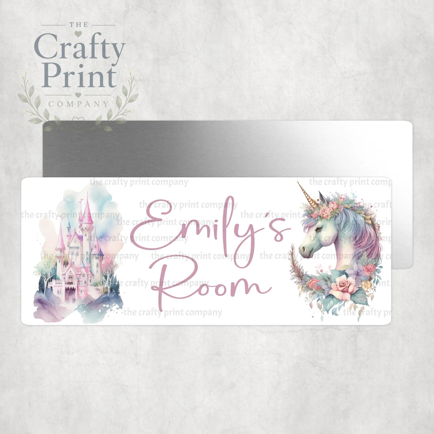 Personalised Fairy Tale Unicorn Metal Bedroom Door Sign