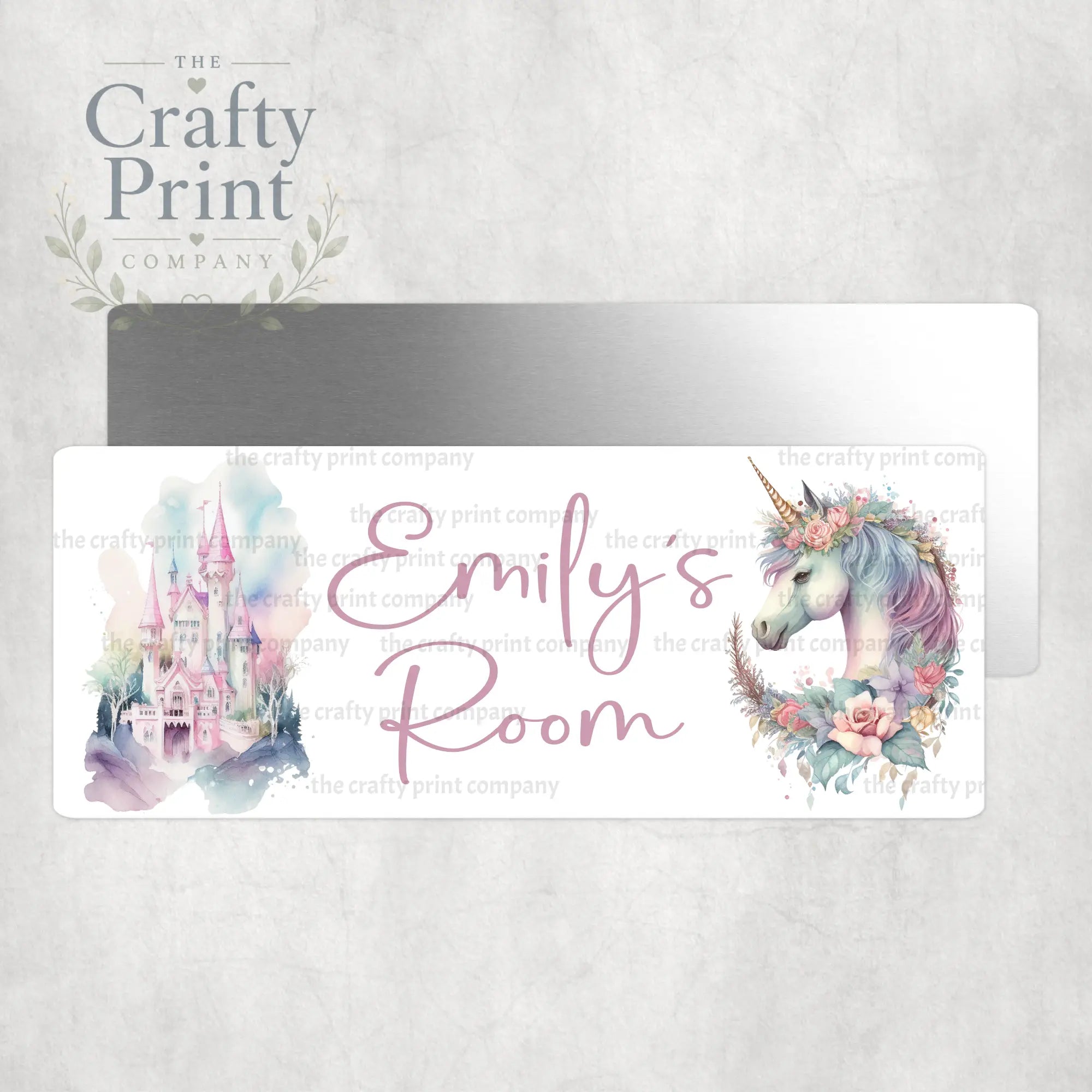 Personalised Fairy Tale Unicorn Metal Bedroom Door Sign