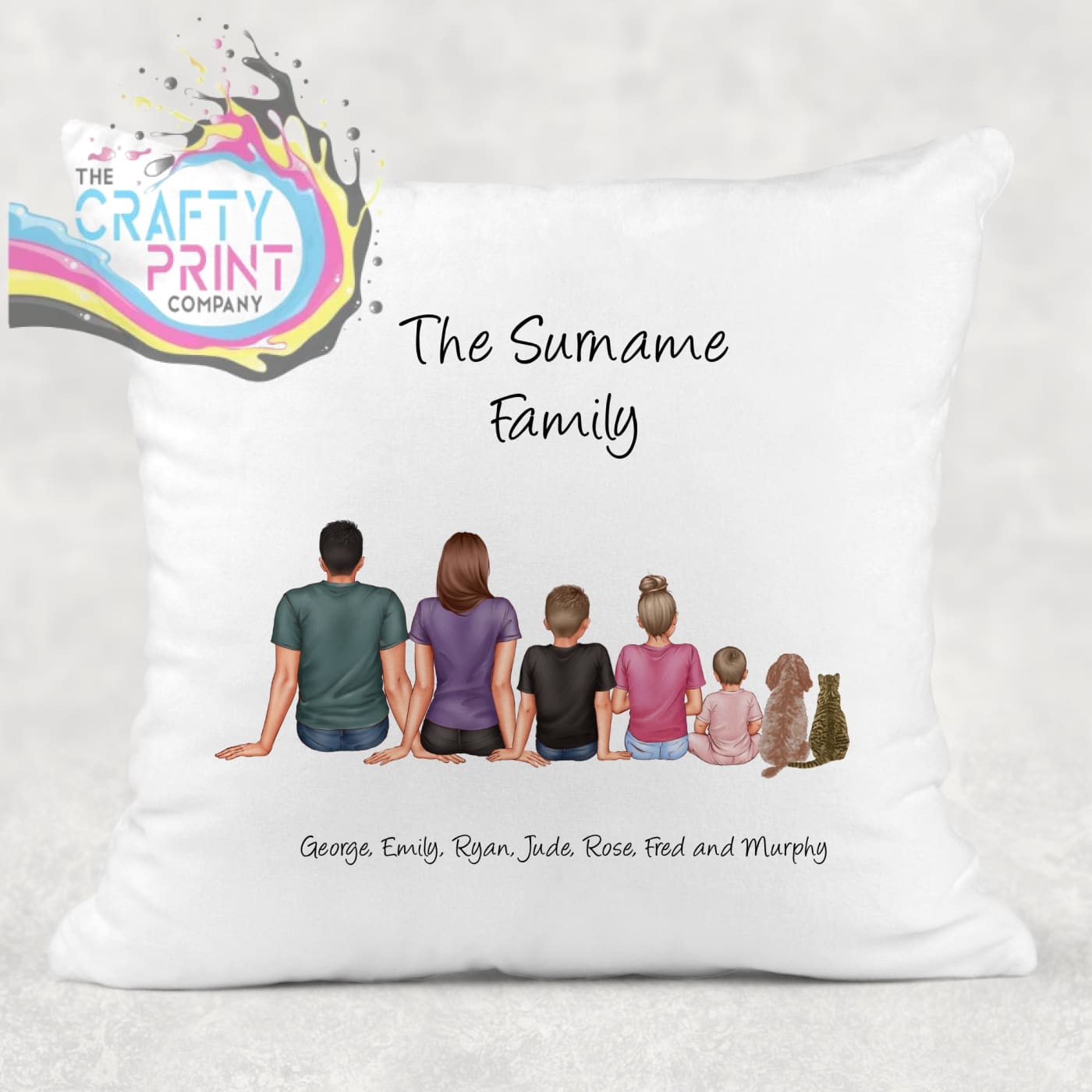 Personalised Family Cushion - Chair & Sofa Cushions