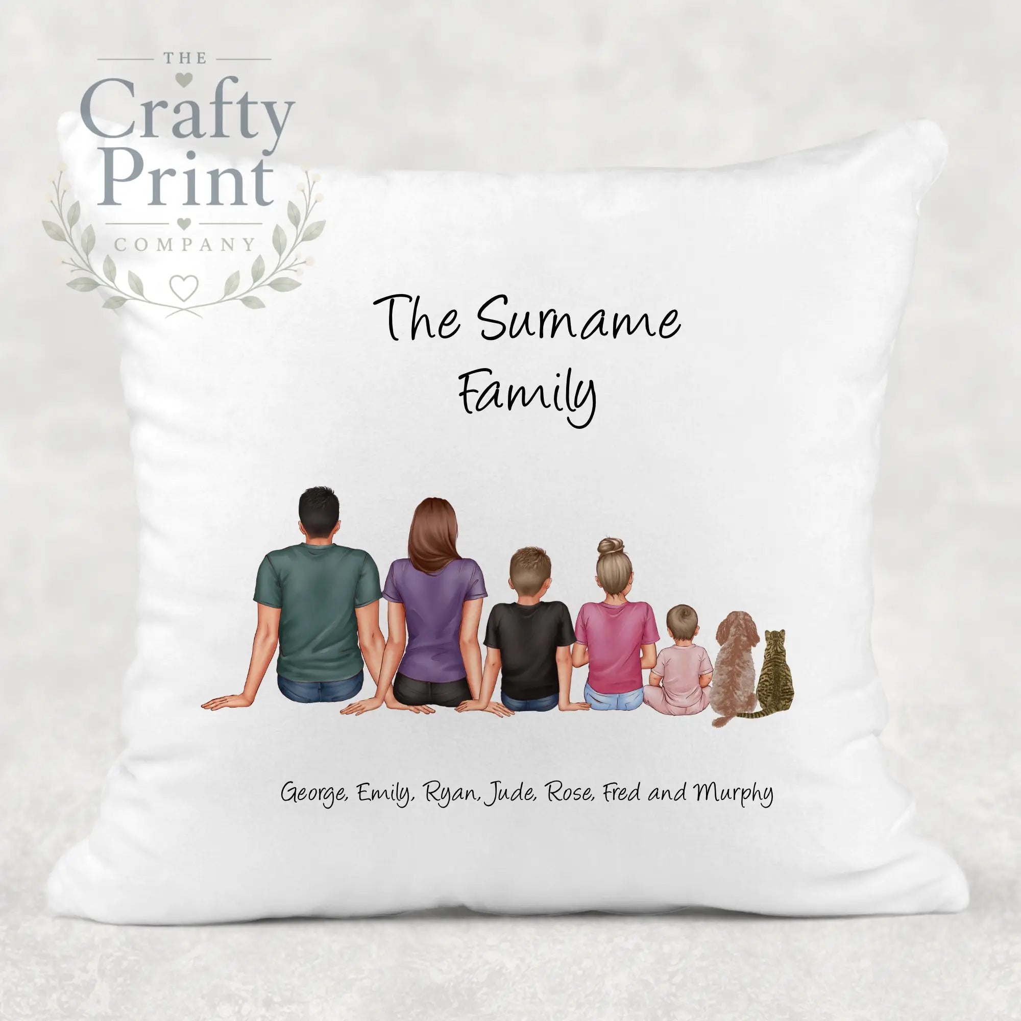 Personalised Family Cushion - Chair & Sofa Cushions